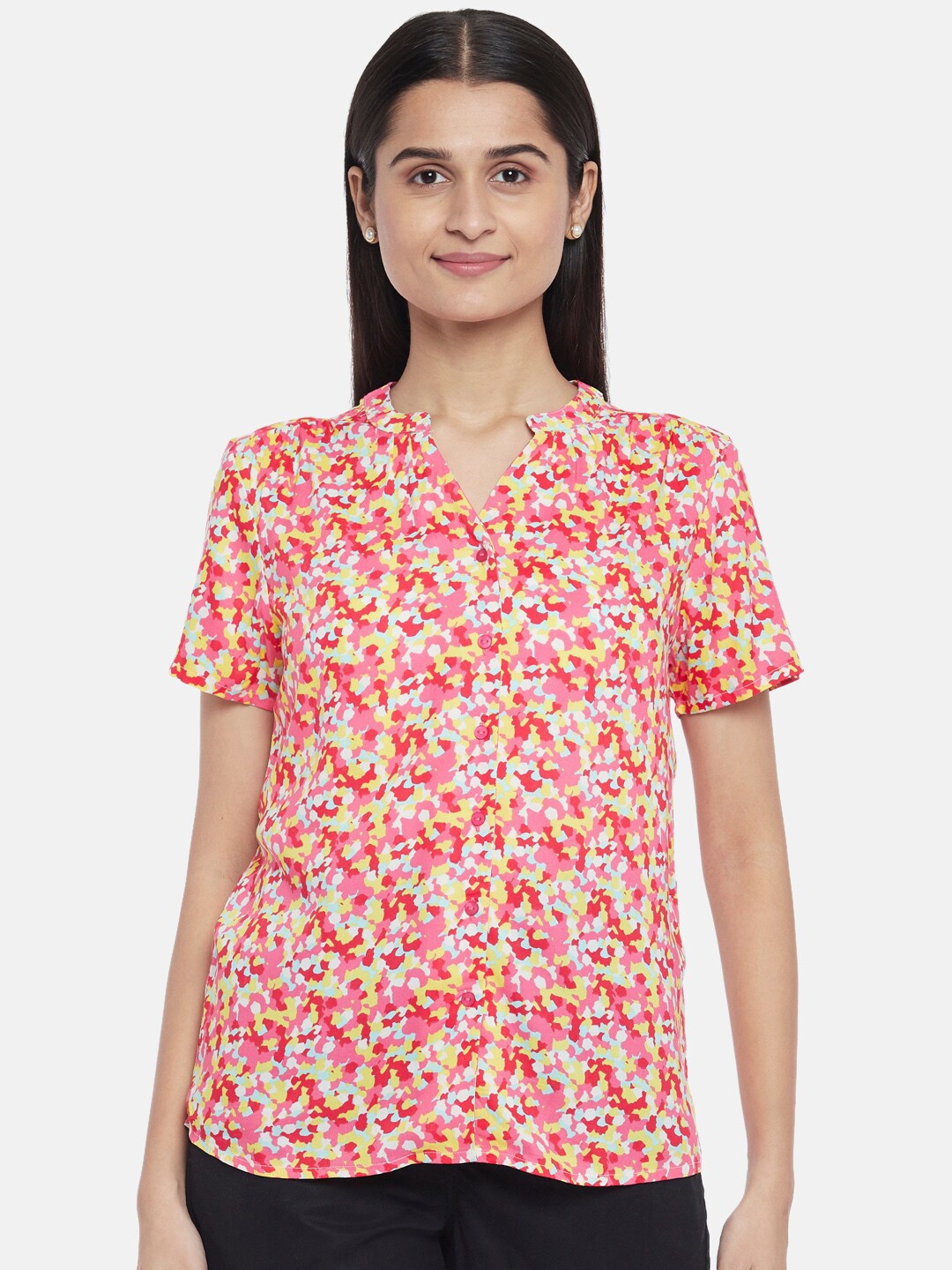 

Honey by Pantaloons Pink Floral Regular Top