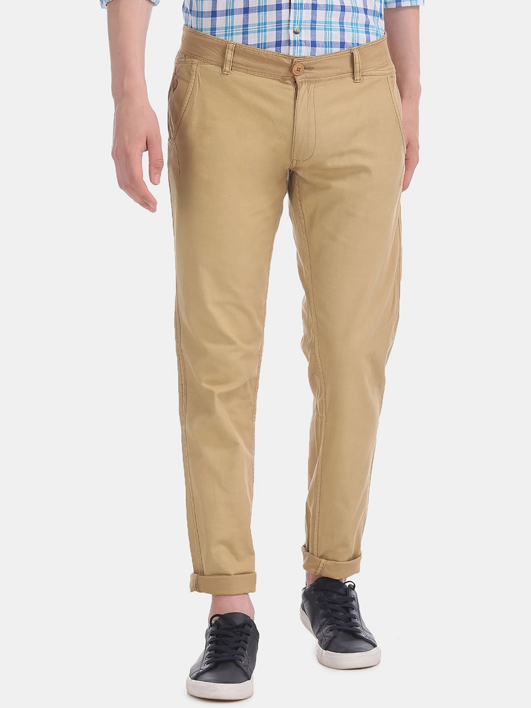 

Cherokee Men Beige Slim Fit Cotton Trousers