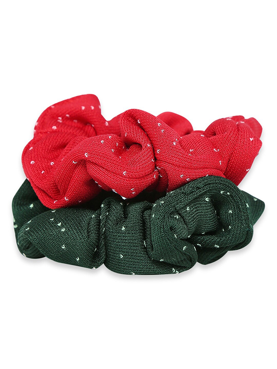 

inocenCia Women Set Of 2 Red & Green Scrunchies