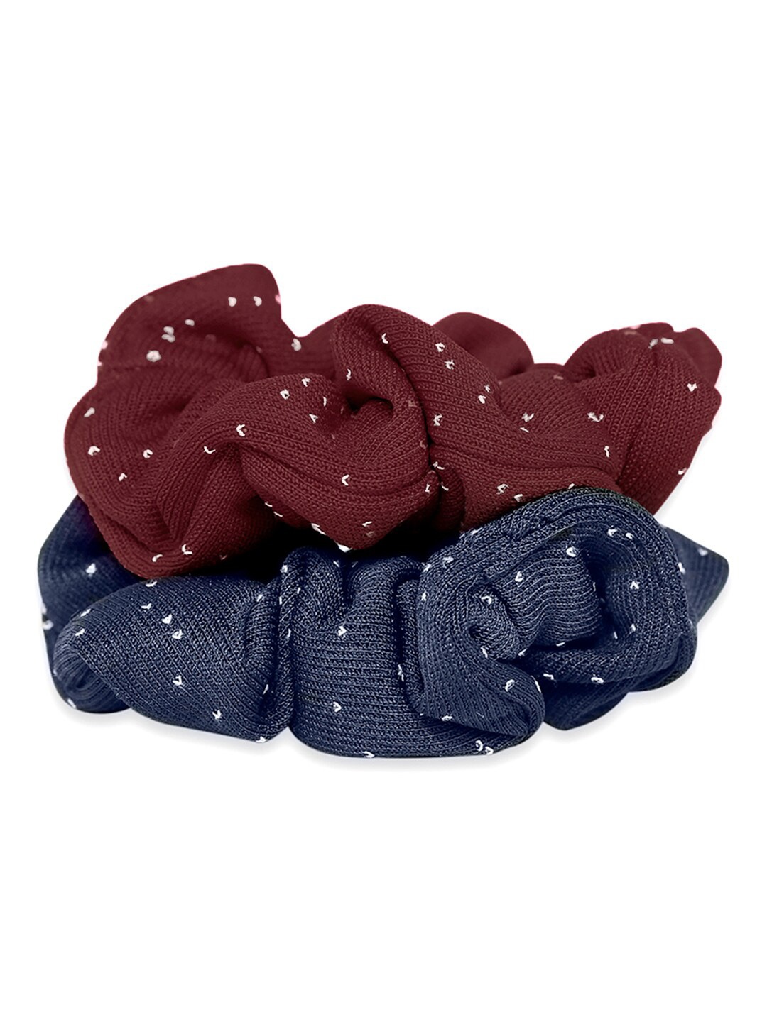 

inocenCia Women Set of 2 Maroon & Navy Blue Scrunchies