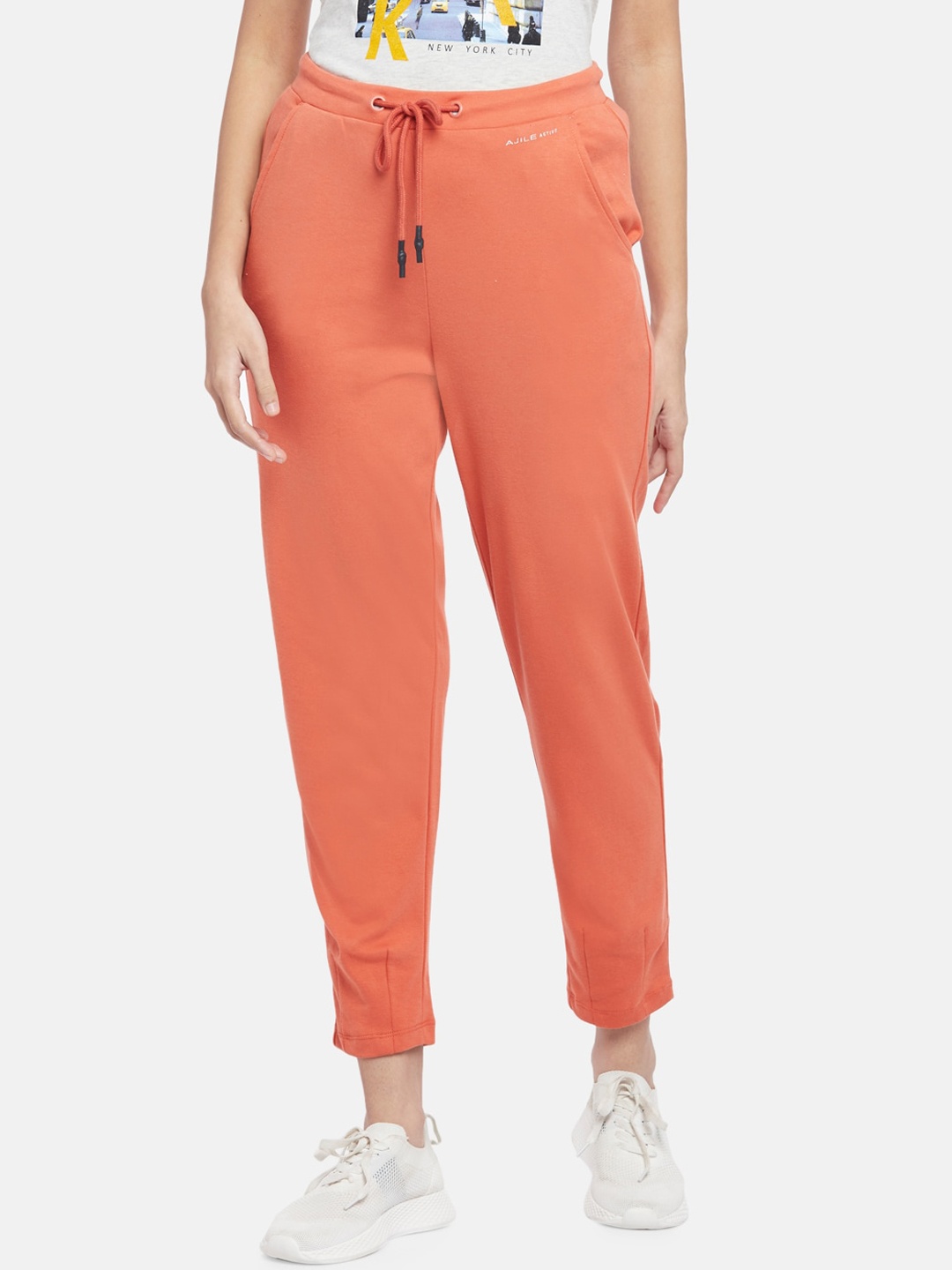 

Ajile by Pantaloons Women Rust Orange Coloured Track Pants