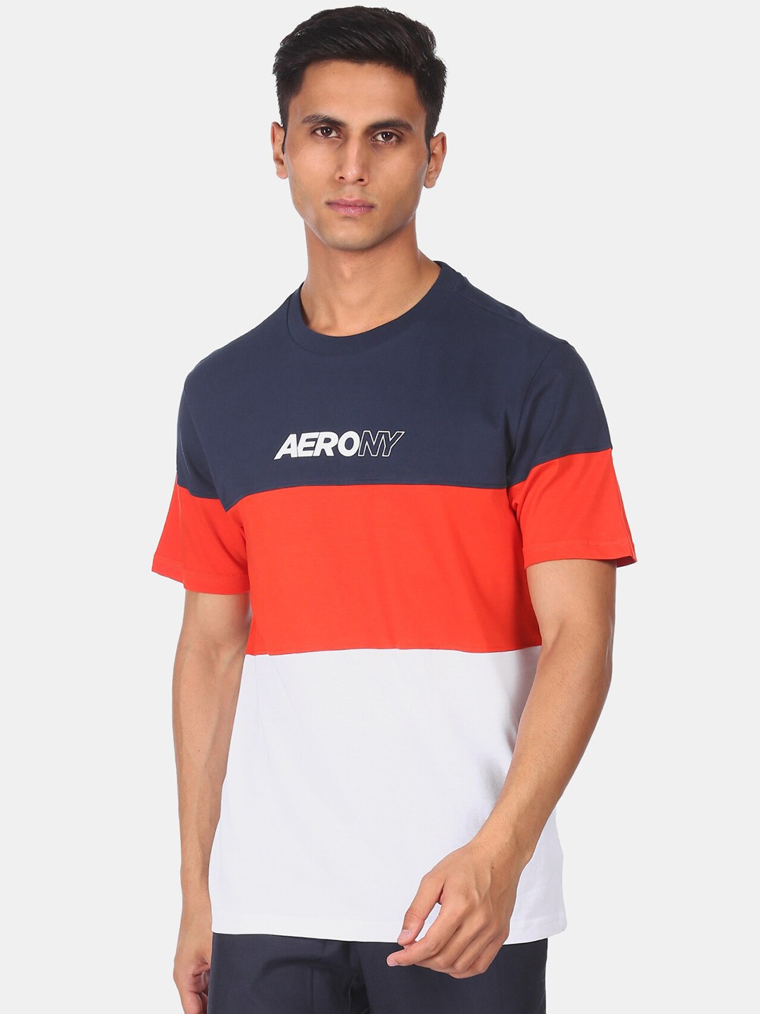 

Aeropostale Men Multicoloured Colourblocked T-shirt, Multi