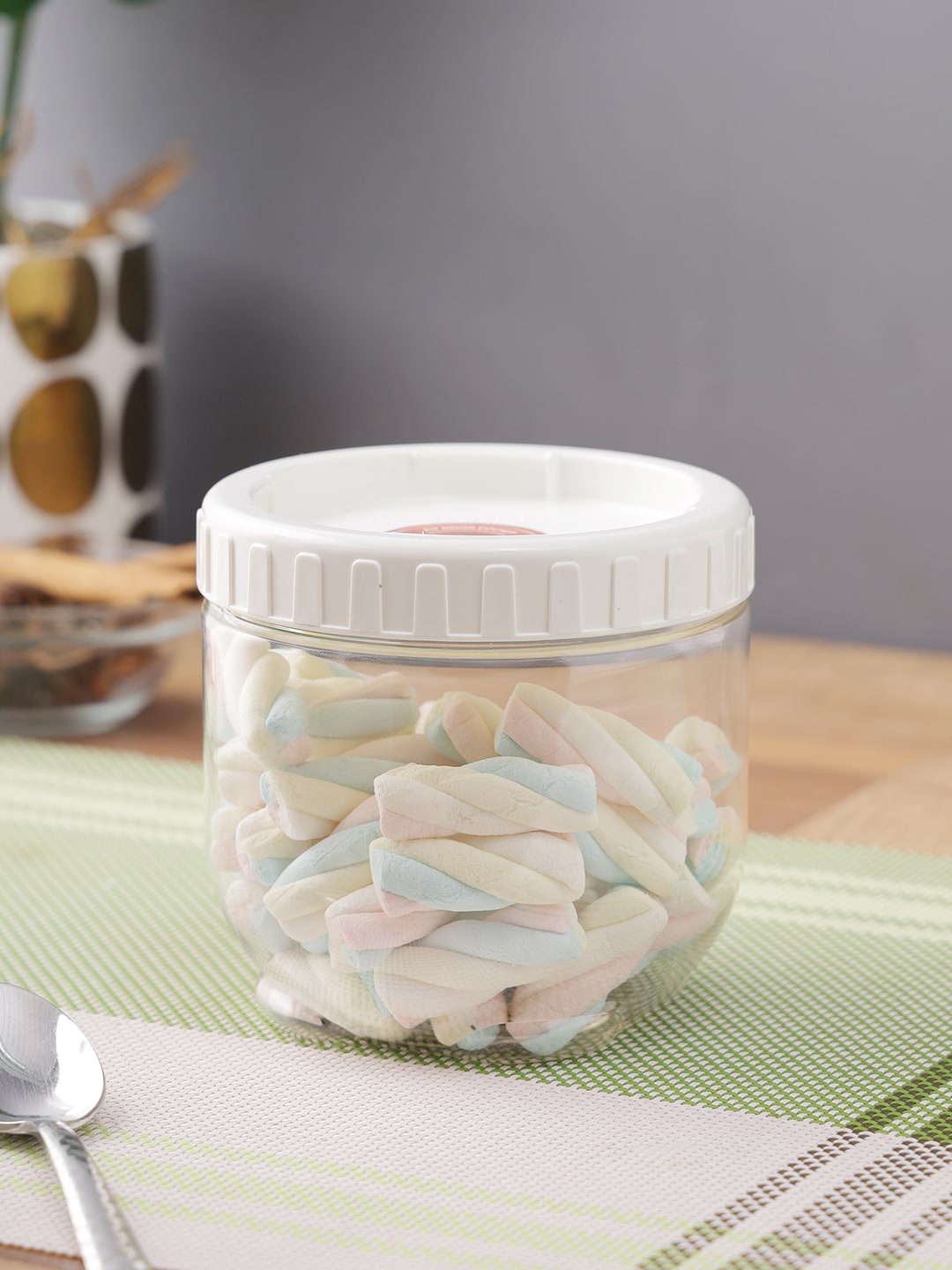 

Lock & Lock Transparent & White Interlock Round Food Storage Container With Lid
