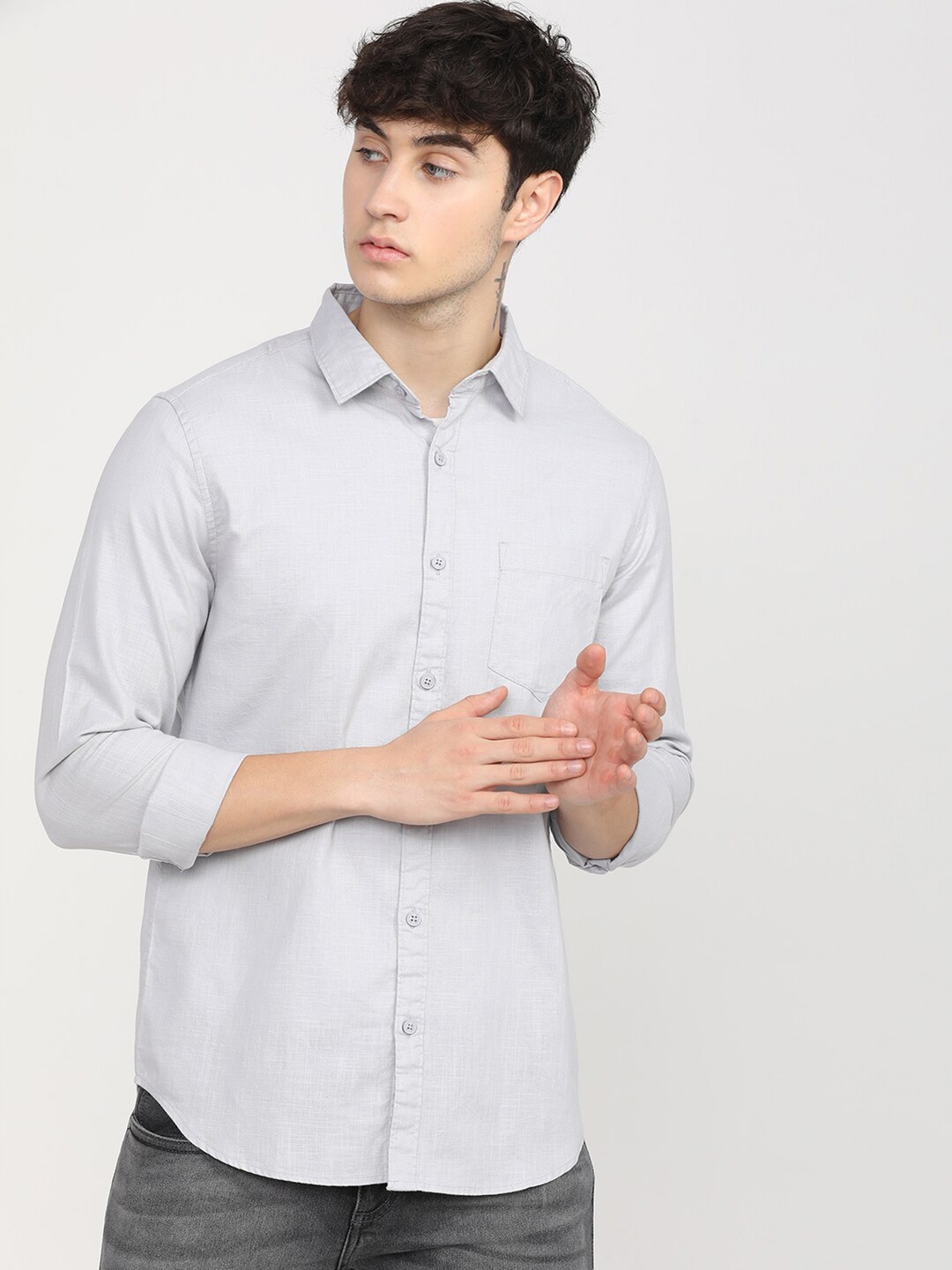 

KETCH Slim Fit Casual Shirt, Grey