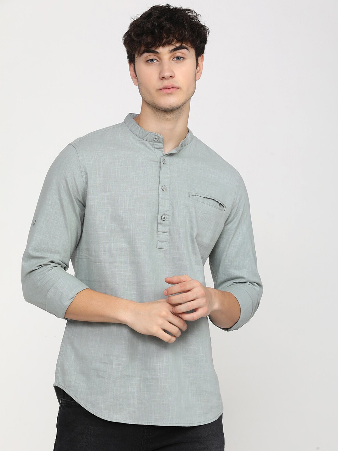 

KETCH Men Grey Slim Fit Opaque Cotton Casual Shirt