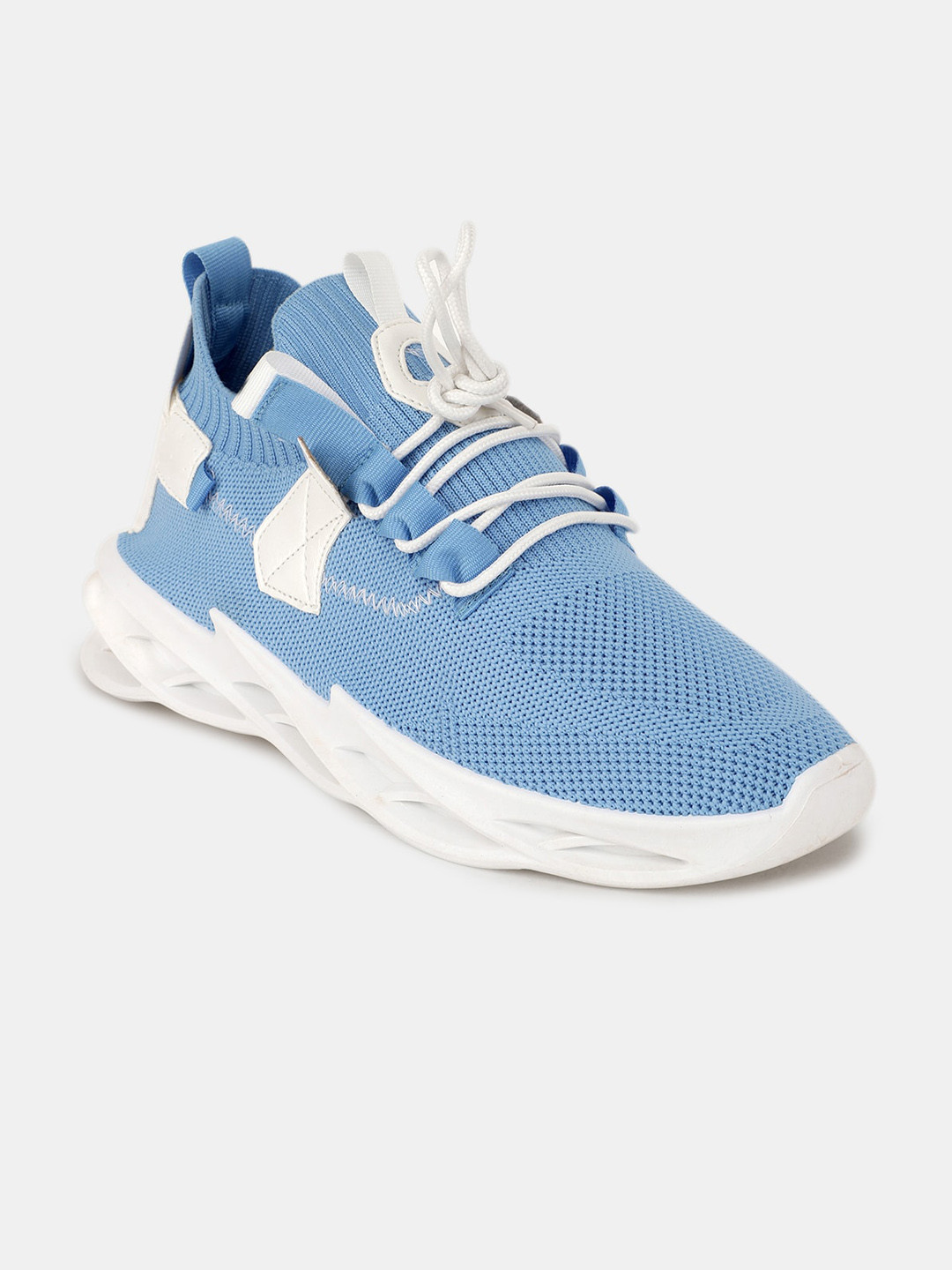 

RapidBox Men Blue & White Woven Design Sneakers
