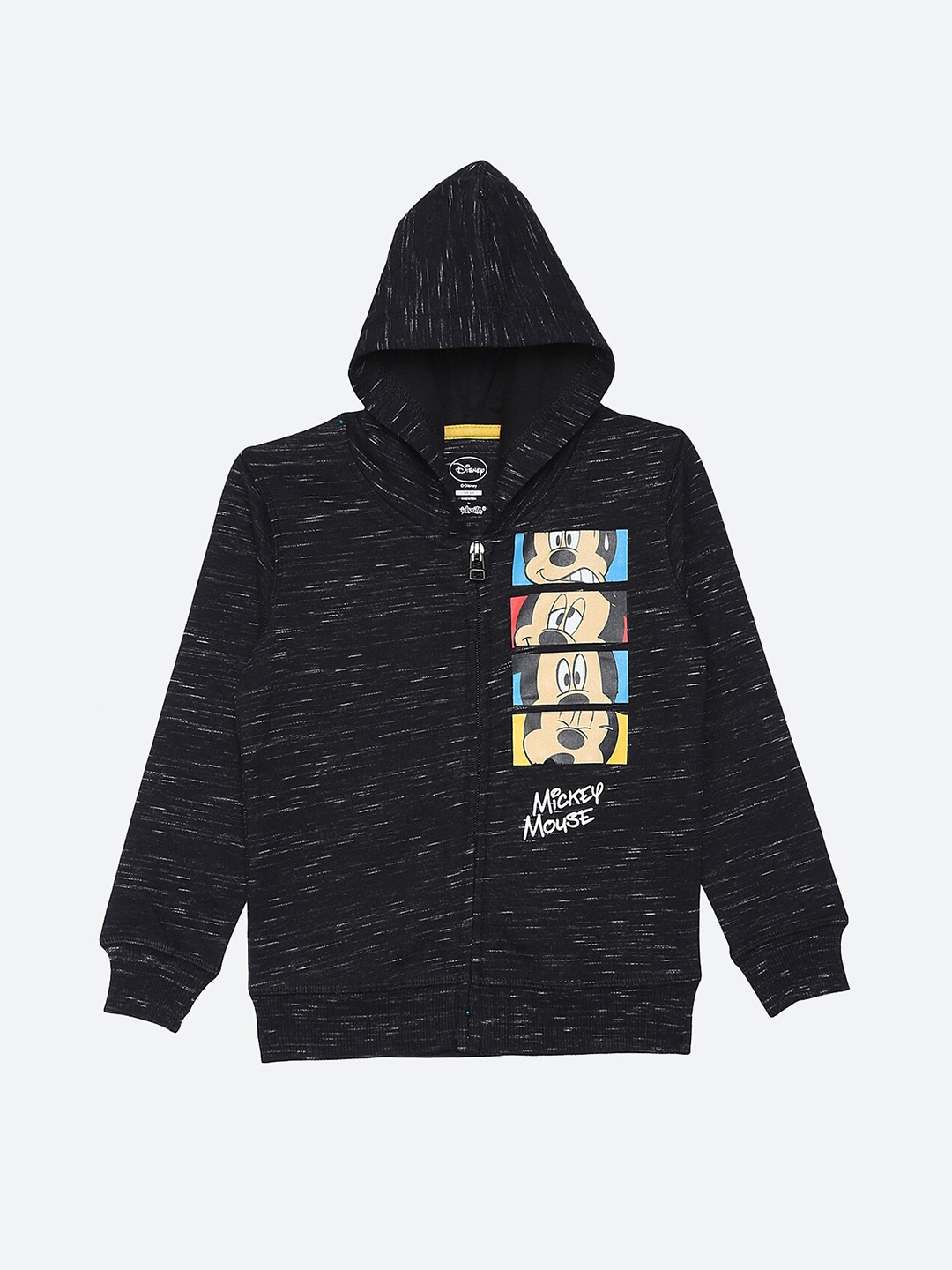 

Kids Ville Boys Black Mickey & Friends Printed Hooded Sweatshirt