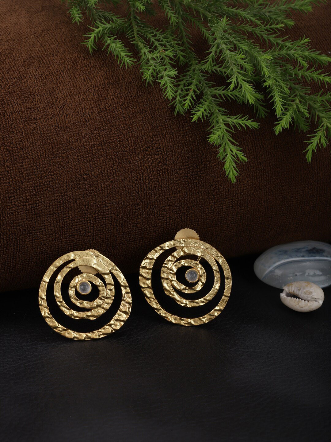 

Berserk Gold-Toned Contemporary Studs Earrings