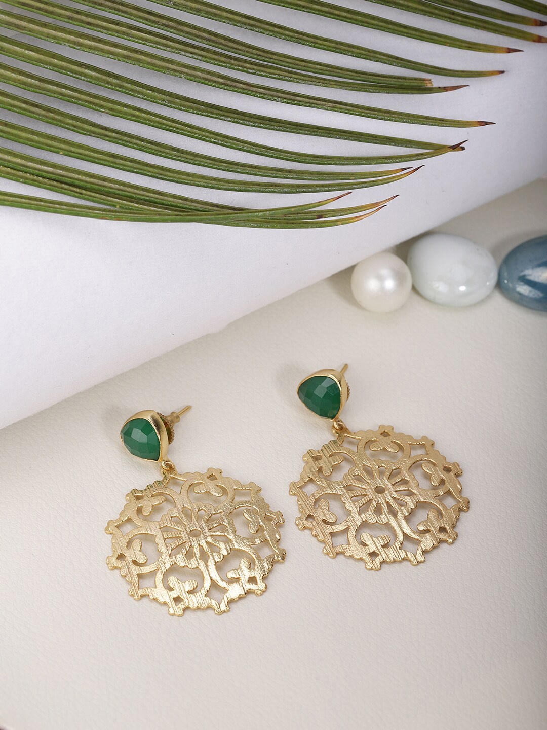 

Berserk Gold Plated Gold-Toned Contemporary Drop Earrings