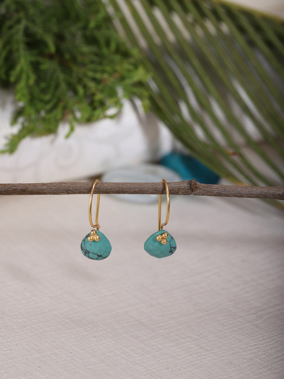 

Berserk Gold-Toned Contemporary Drop Earrings