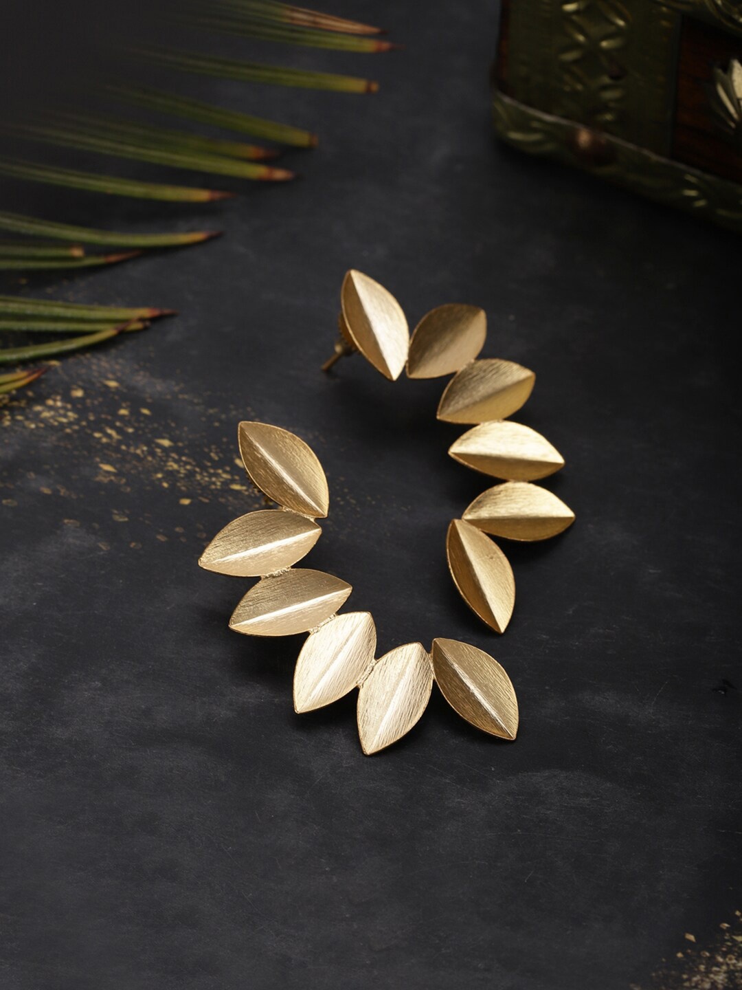 

Berserk Gold-Toned Contemporary Drop Earrings