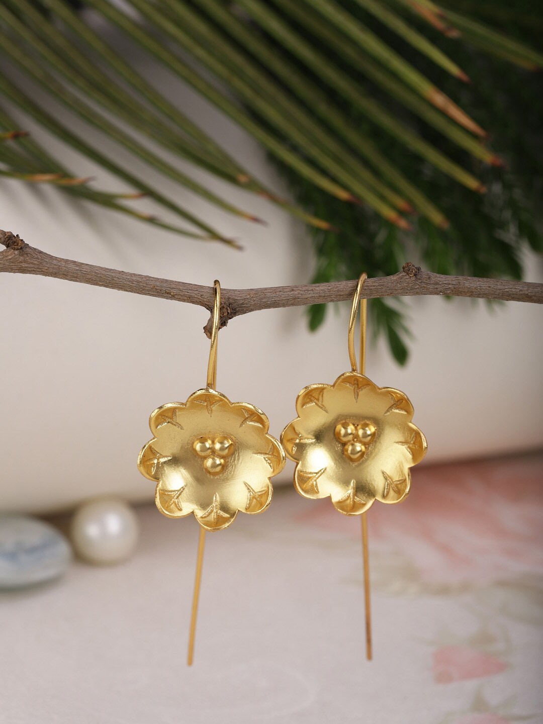 

Berserk Gold-Toned Contemporary Drop Earrings