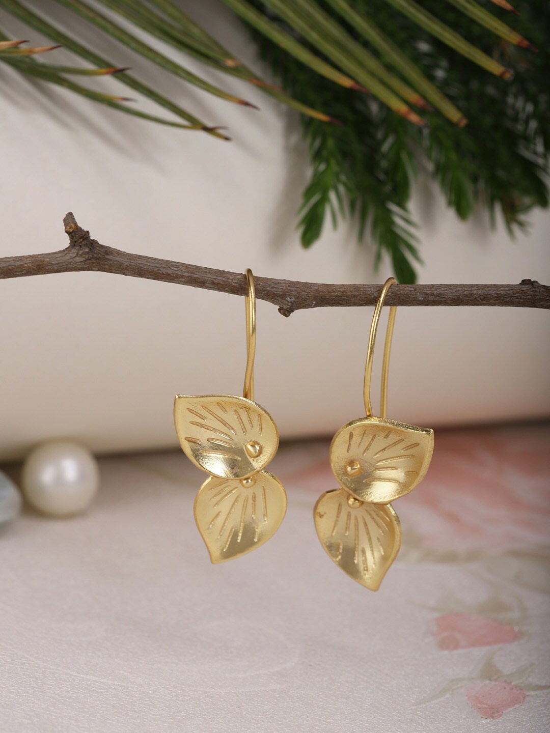 

Berserk Gold-Toned Contemporary Drop Earrings