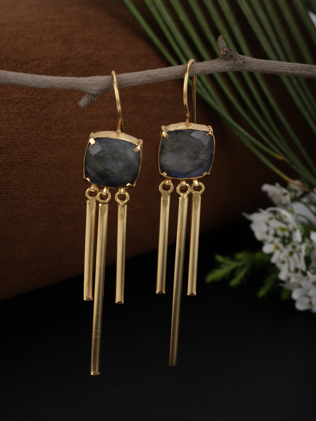 

Berserk Gold-Toned Contemporary Drop Earrings