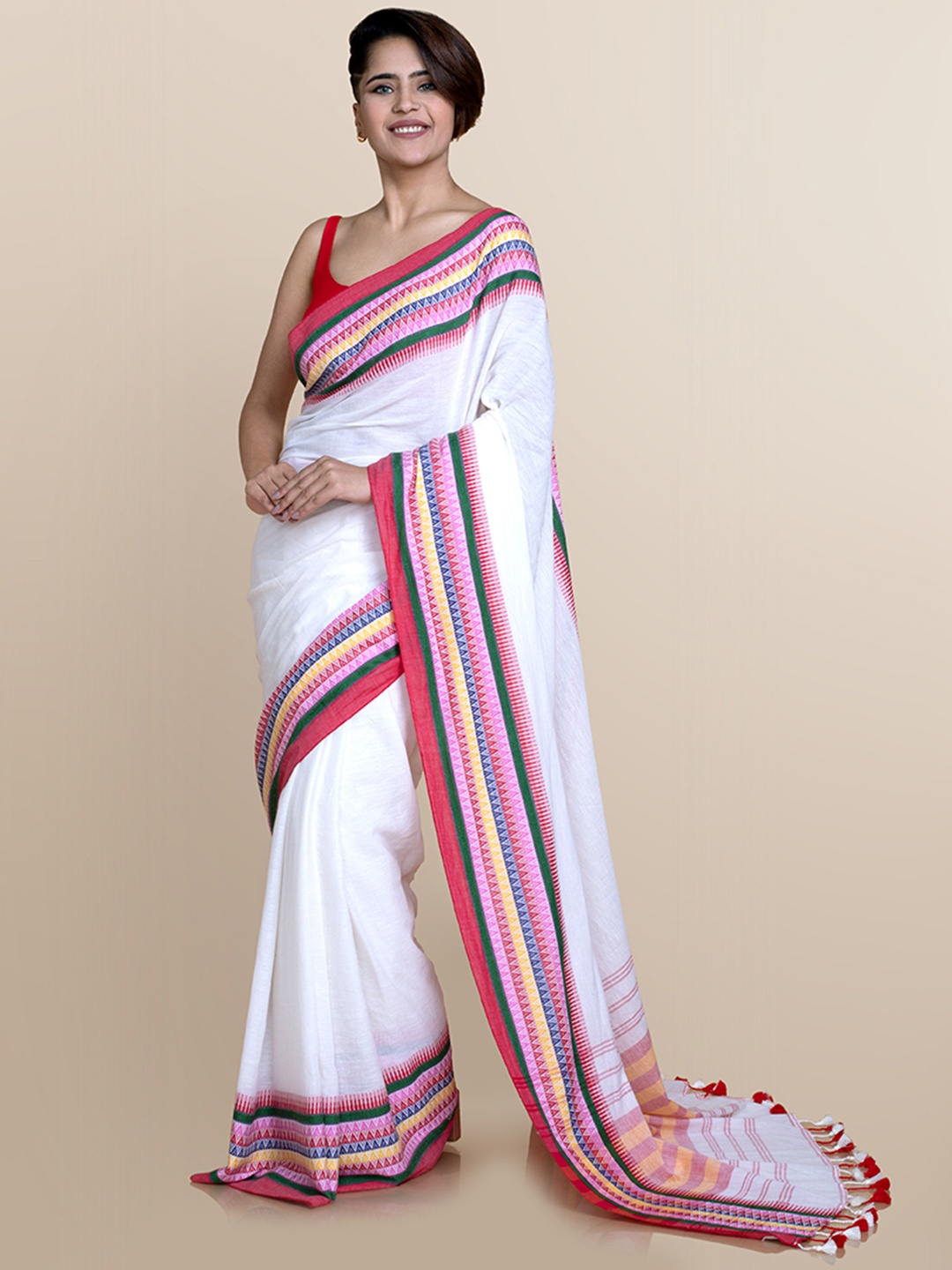 

Suta White & Red Pure Cotton Saree