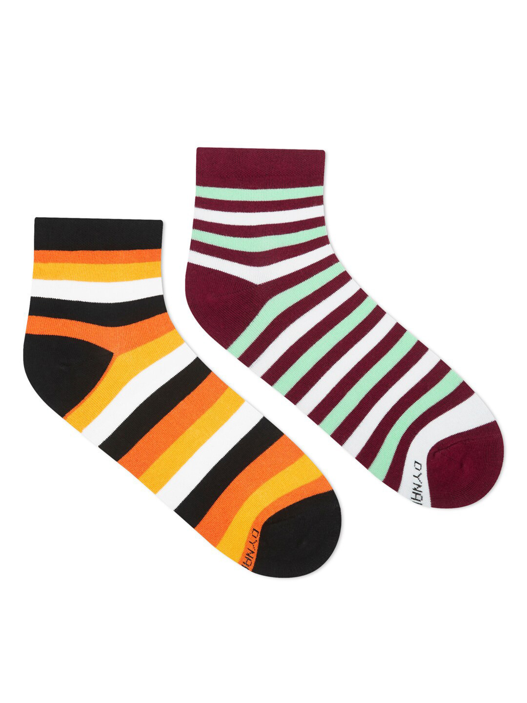 

Dynamocks Pack Of 2 Striped Ankle-Length Socks, Maroon