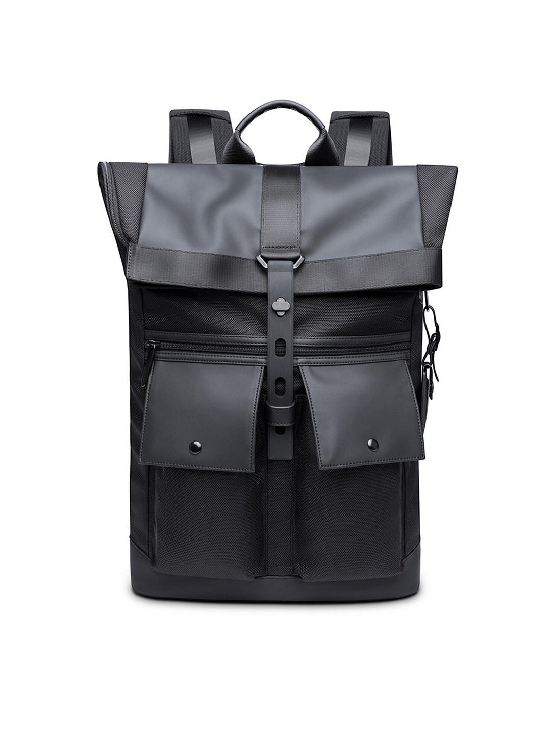 

ELOPPE Unisex Black Genuine Leather Backpack