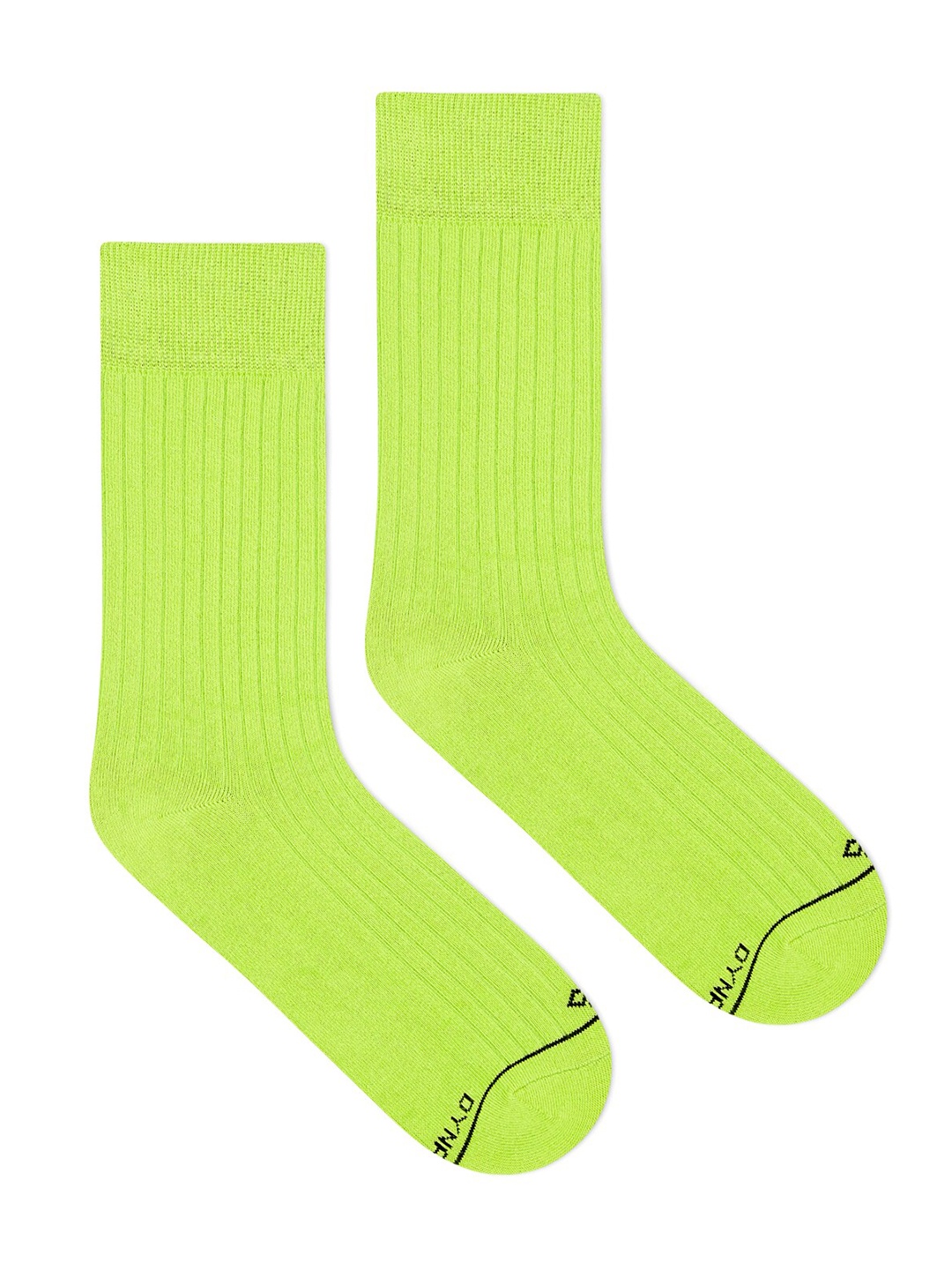

Dynamocks Unisex Fluorescent Green Solid Calf-Length Socks