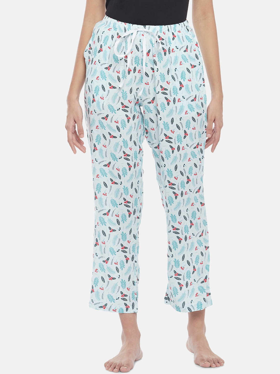 

Dreamz by Pantaloons Women Blue Printed Cotton Lounge Pants