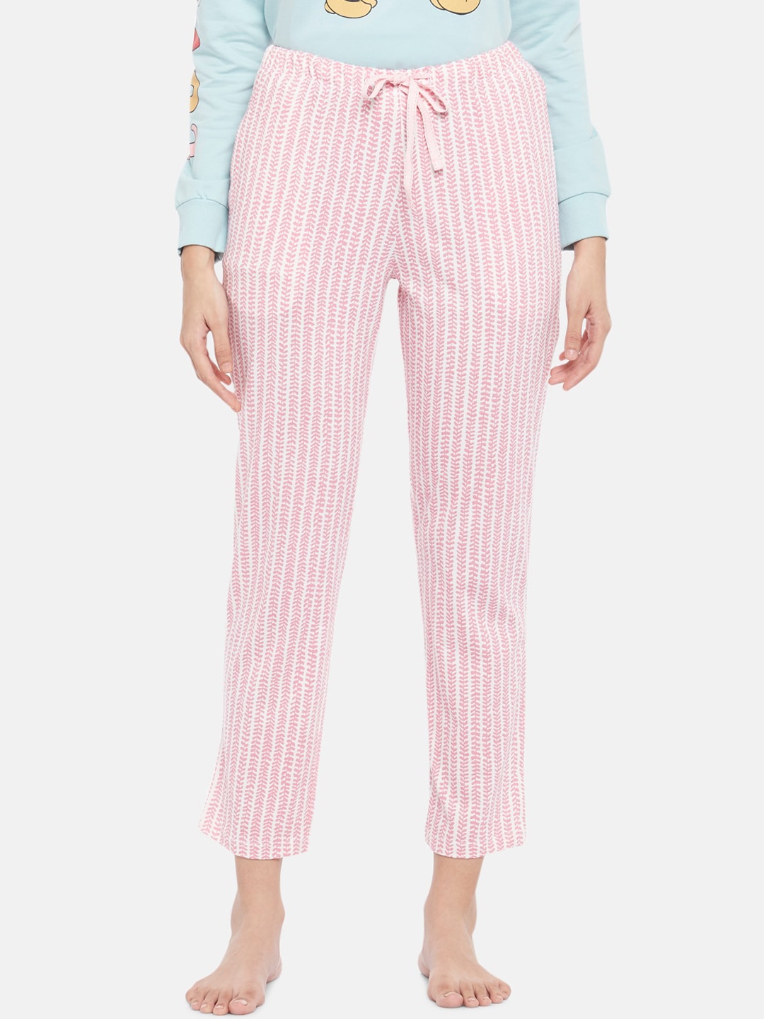 

Dreamz by Pantaloons Women Pink Striped Lounge Pants