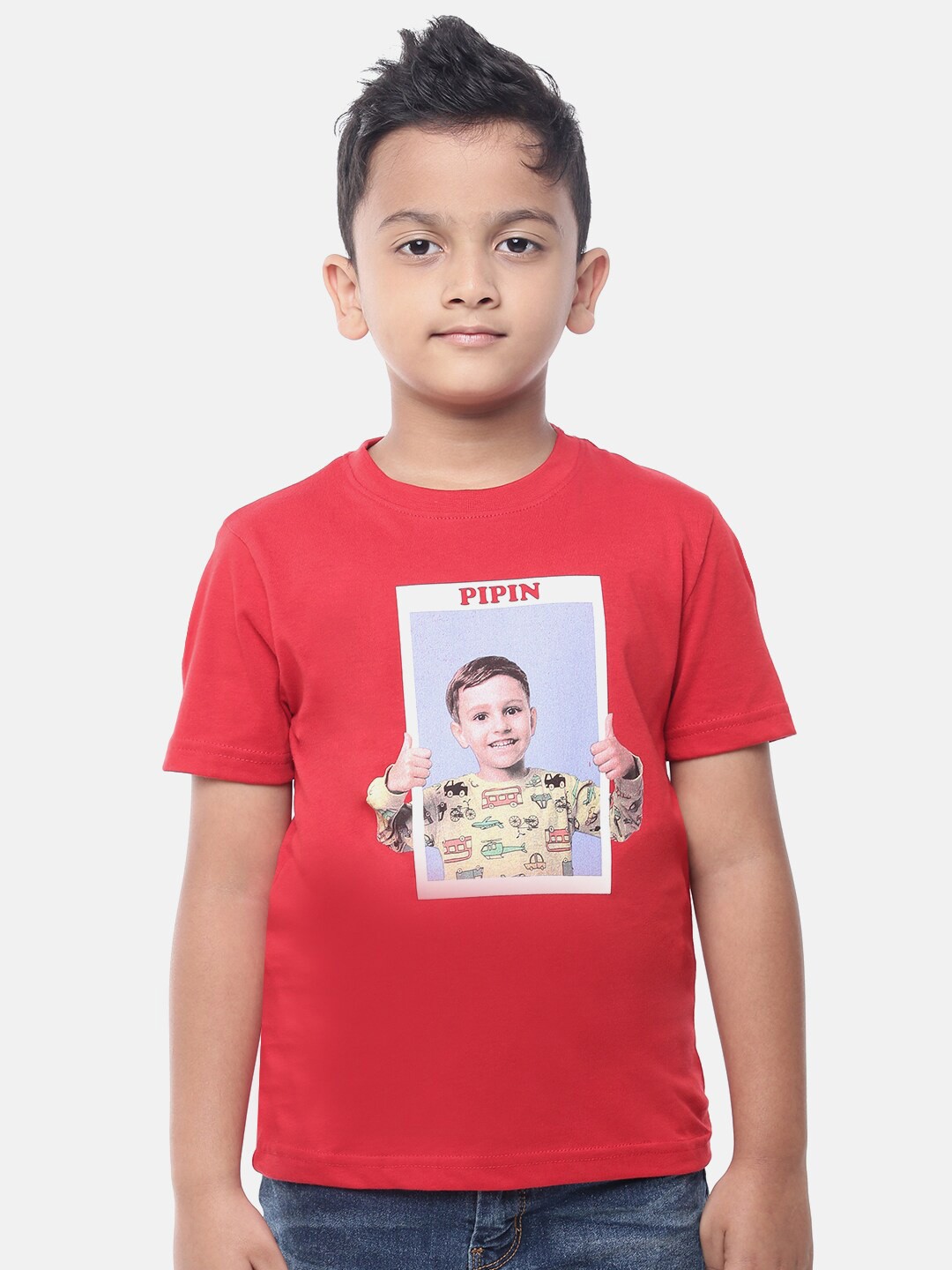 

PIPIN Boys Red Printed Cotton T-shirt