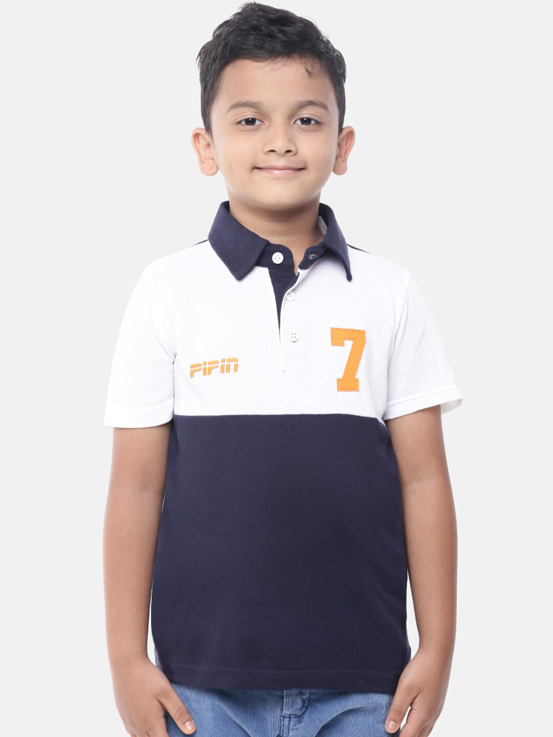 

PIPIN Boys Blue Polo Collar T-shirt