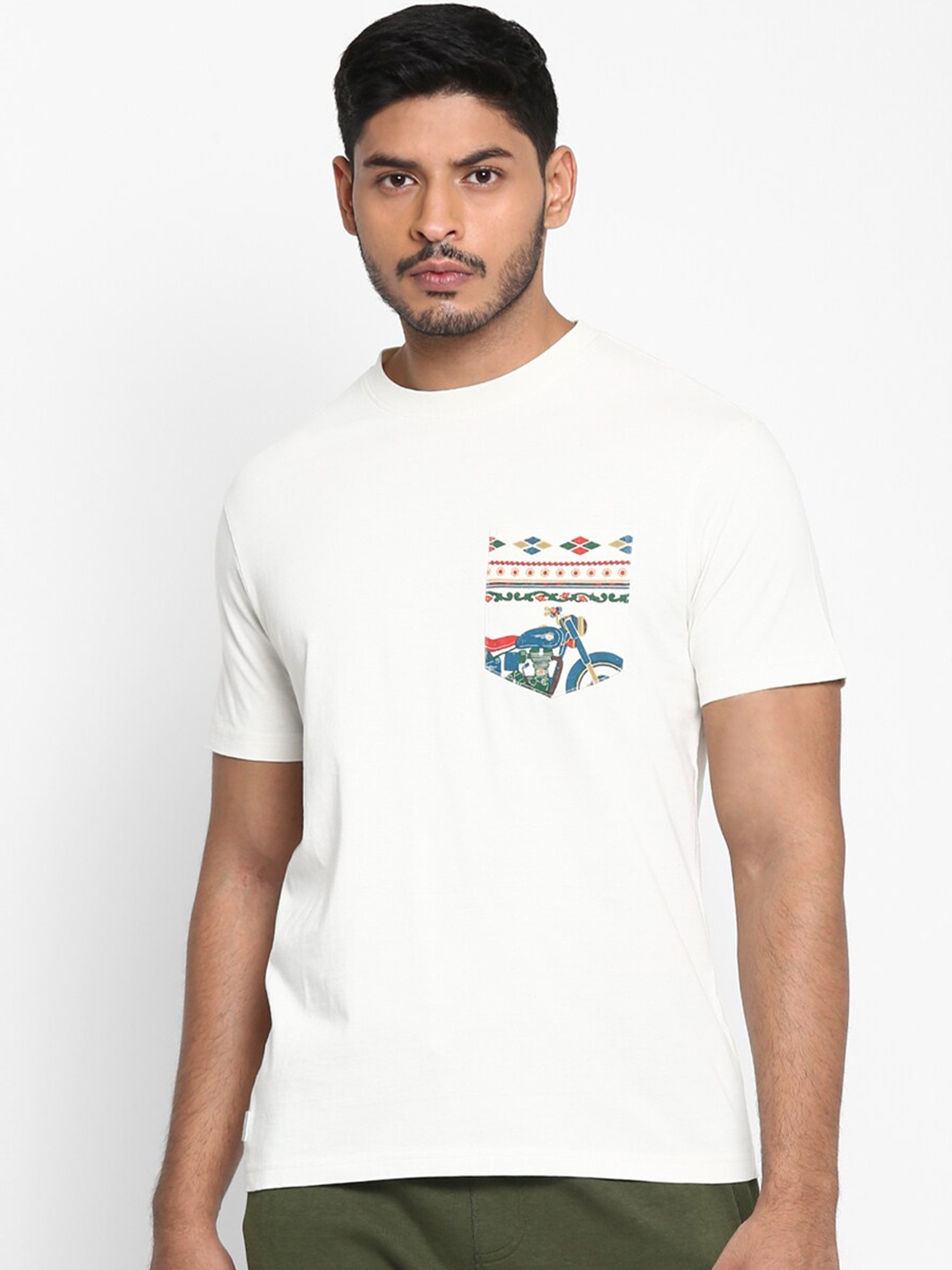 

Royal Enfield Men White Typography Printed T-shirt