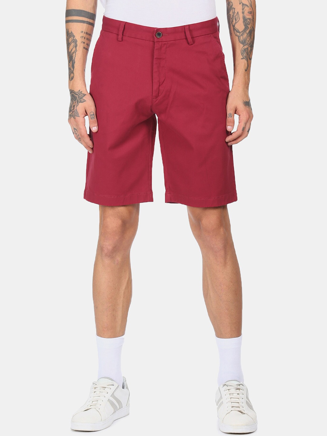 

Arrow Sport Men Red Regular Mid Rise Solid Shorts
