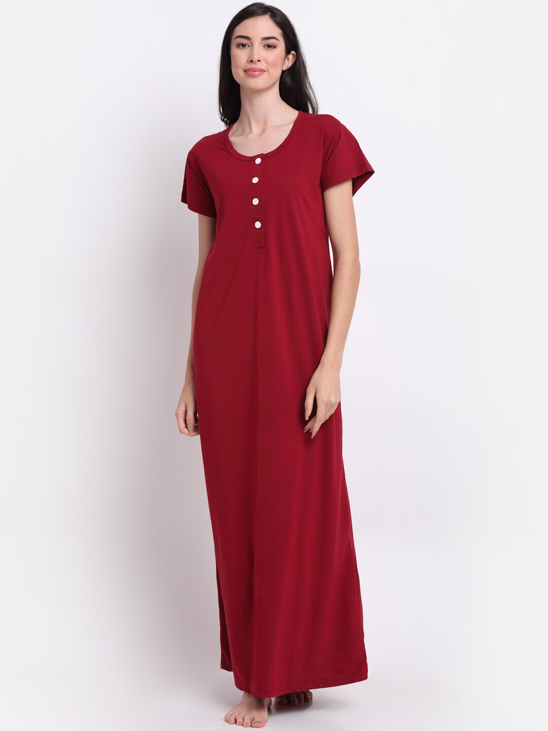 

Secret Wish Women Maroon Maxi Nightdress