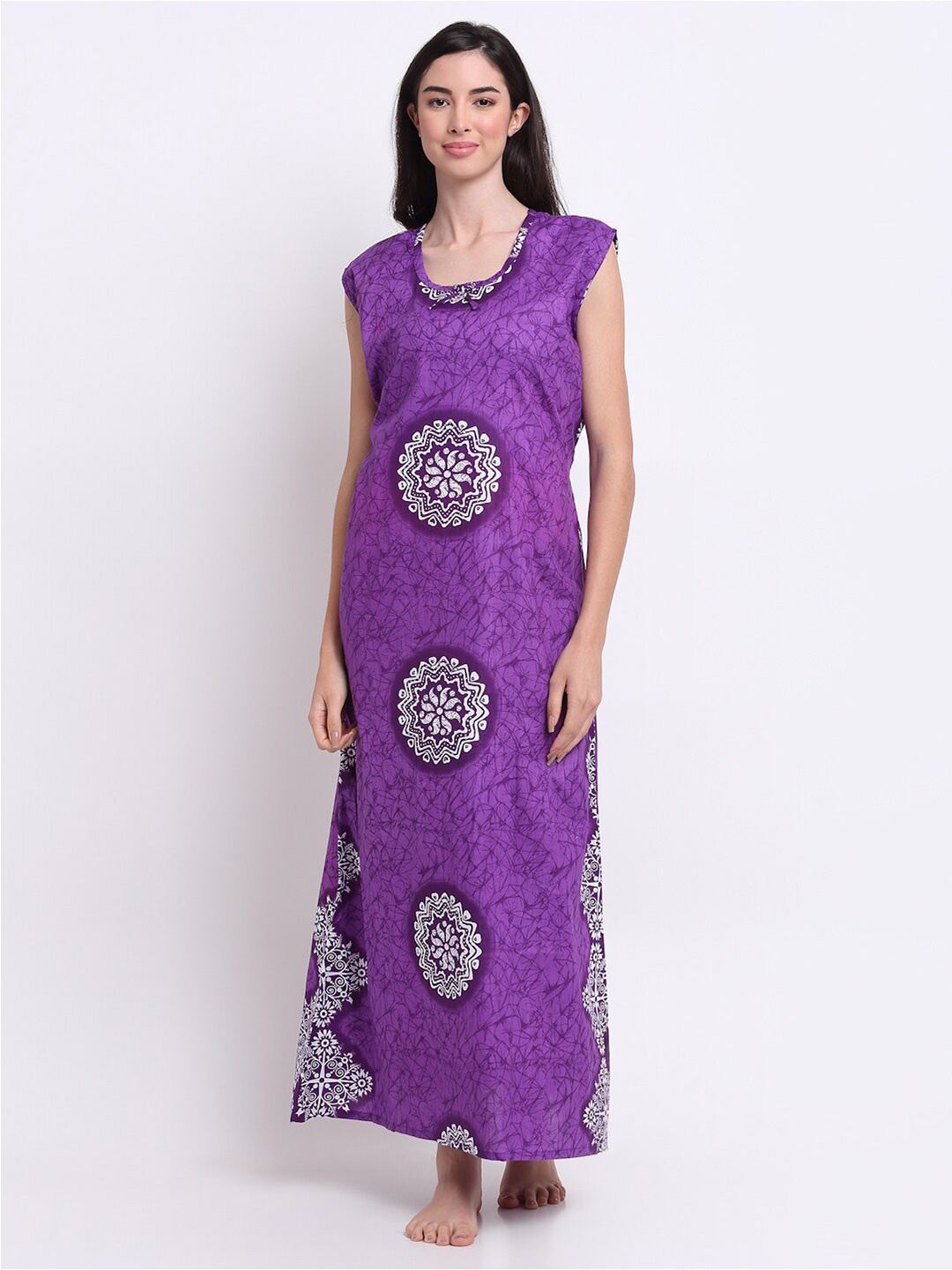 

Secret Wish Mauve Printed Maxi Nightdress