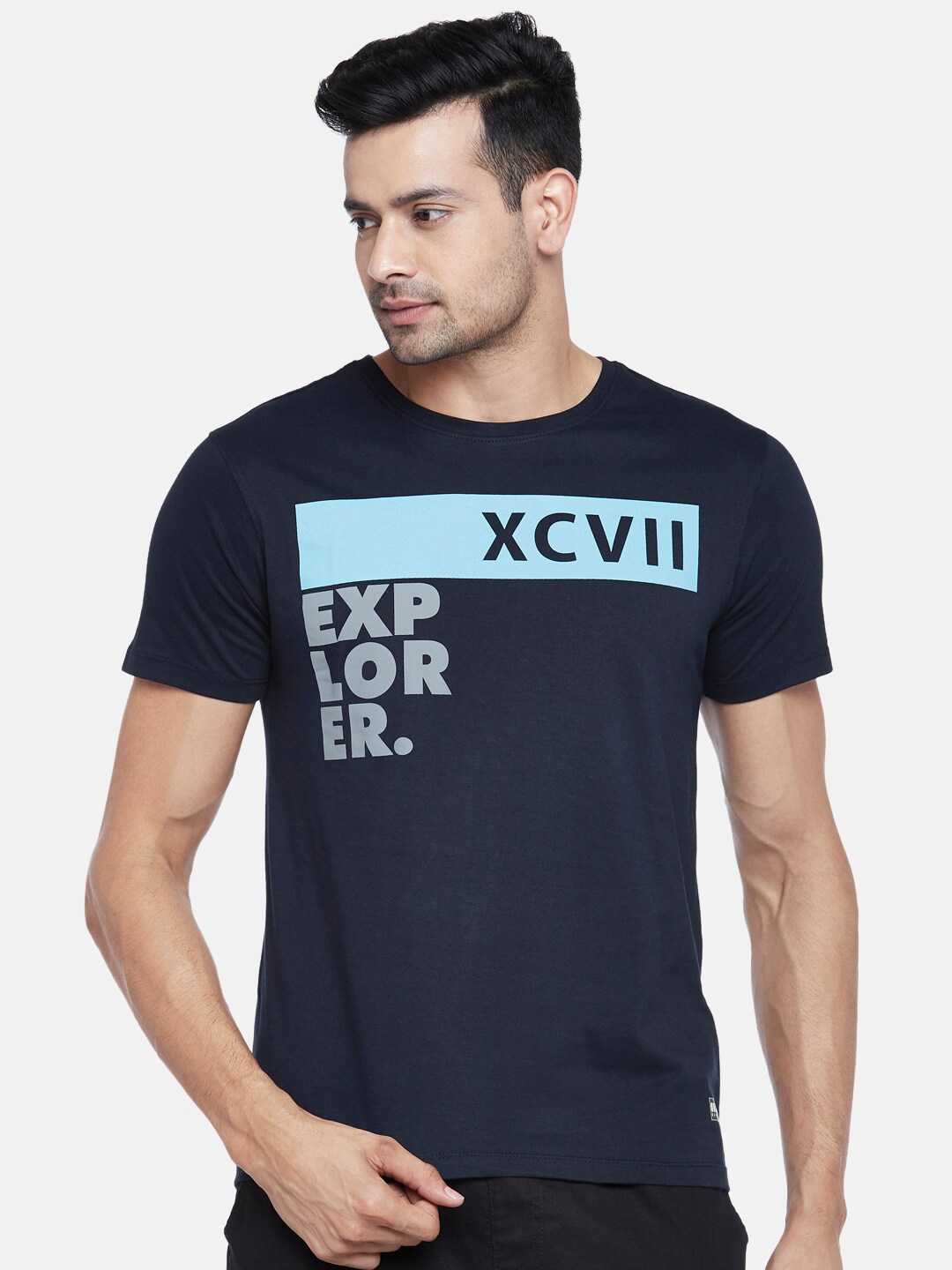

Urban Ranger by pantaloons Men Navy Blue Sports Slim Fit T-shirt