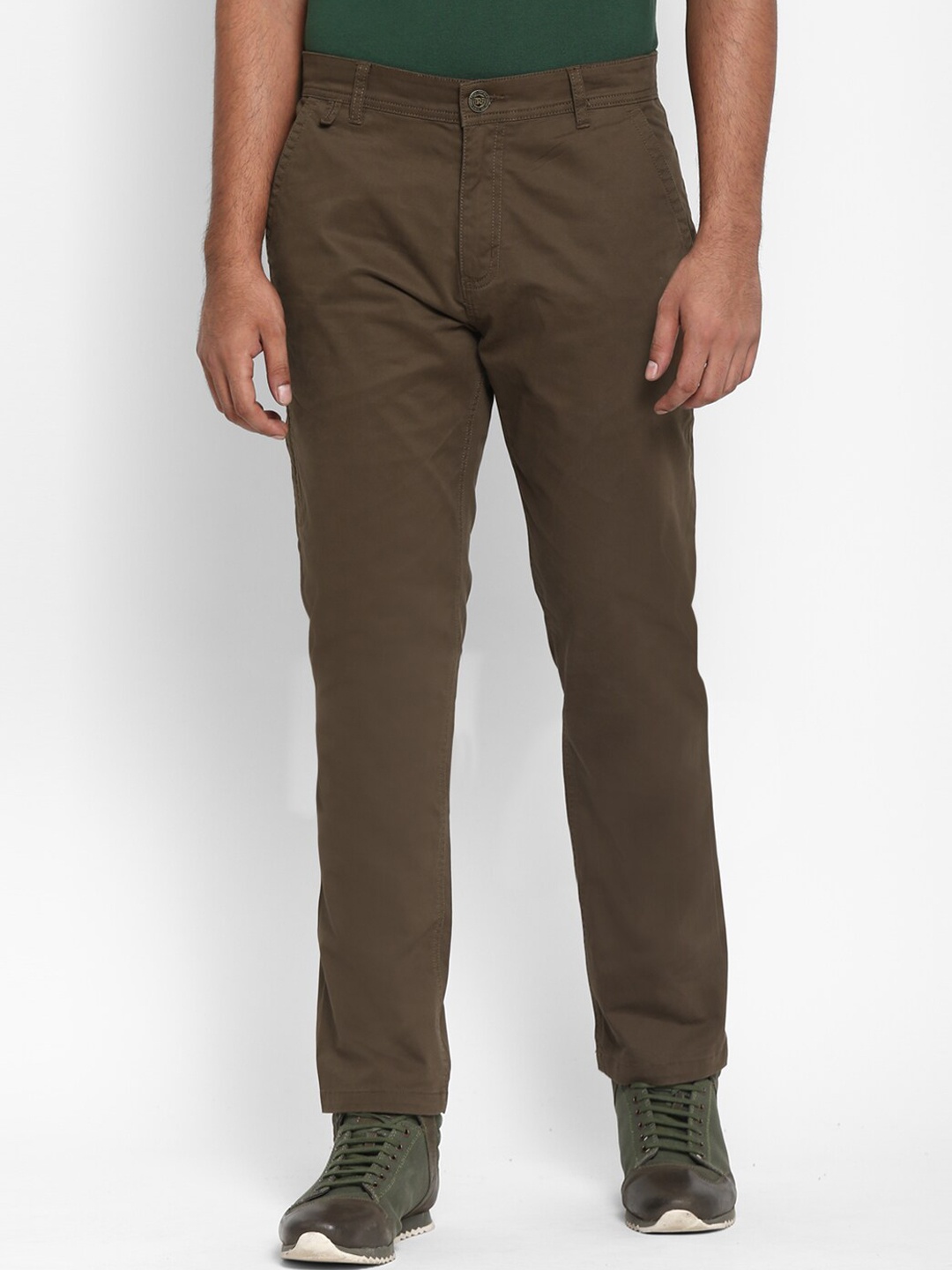 

Royal Enfield Men Brown Cotton Trousers