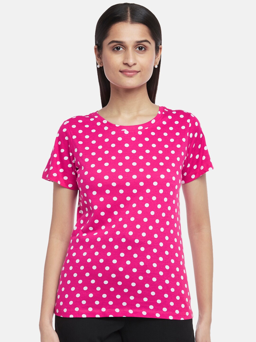 

Honey by Pantaloons Women Fuchsia Printed T-shirt