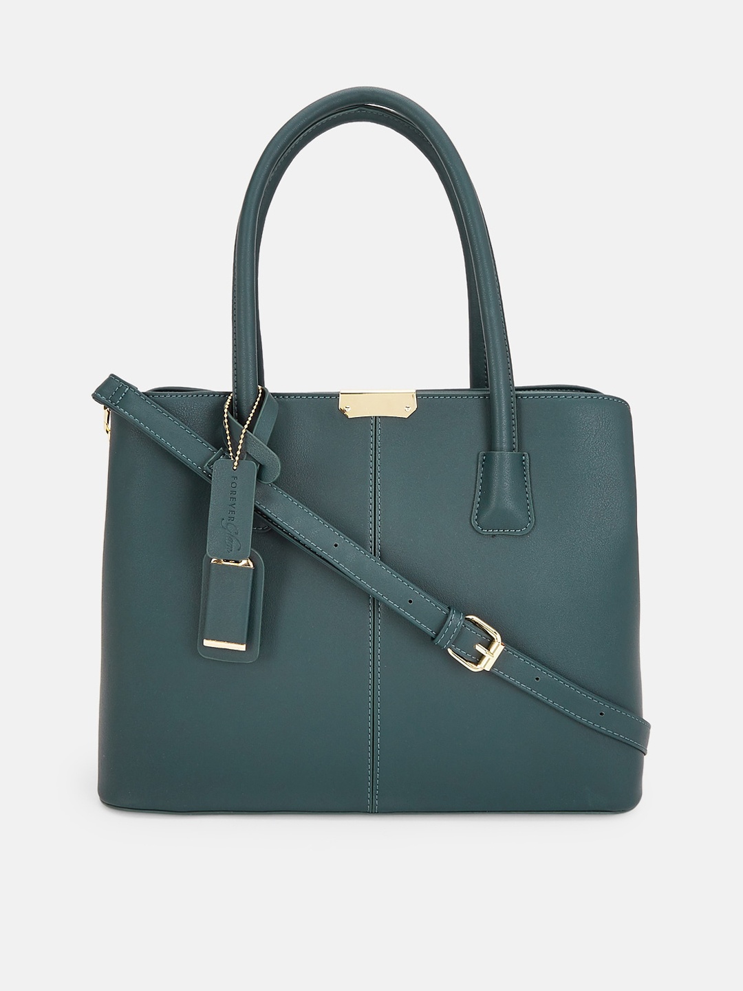 

Forever Glam by Pantaloons Green Structured Handheld Bag