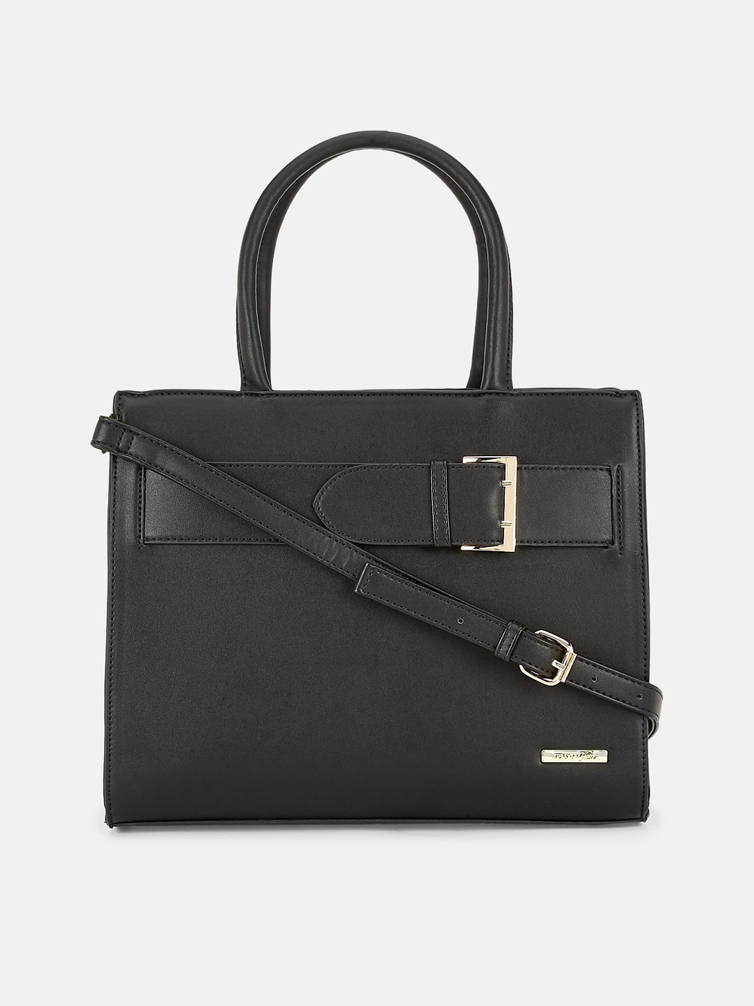 

Forever Glam by Pantaloons Black PU Structured Handheld Bag