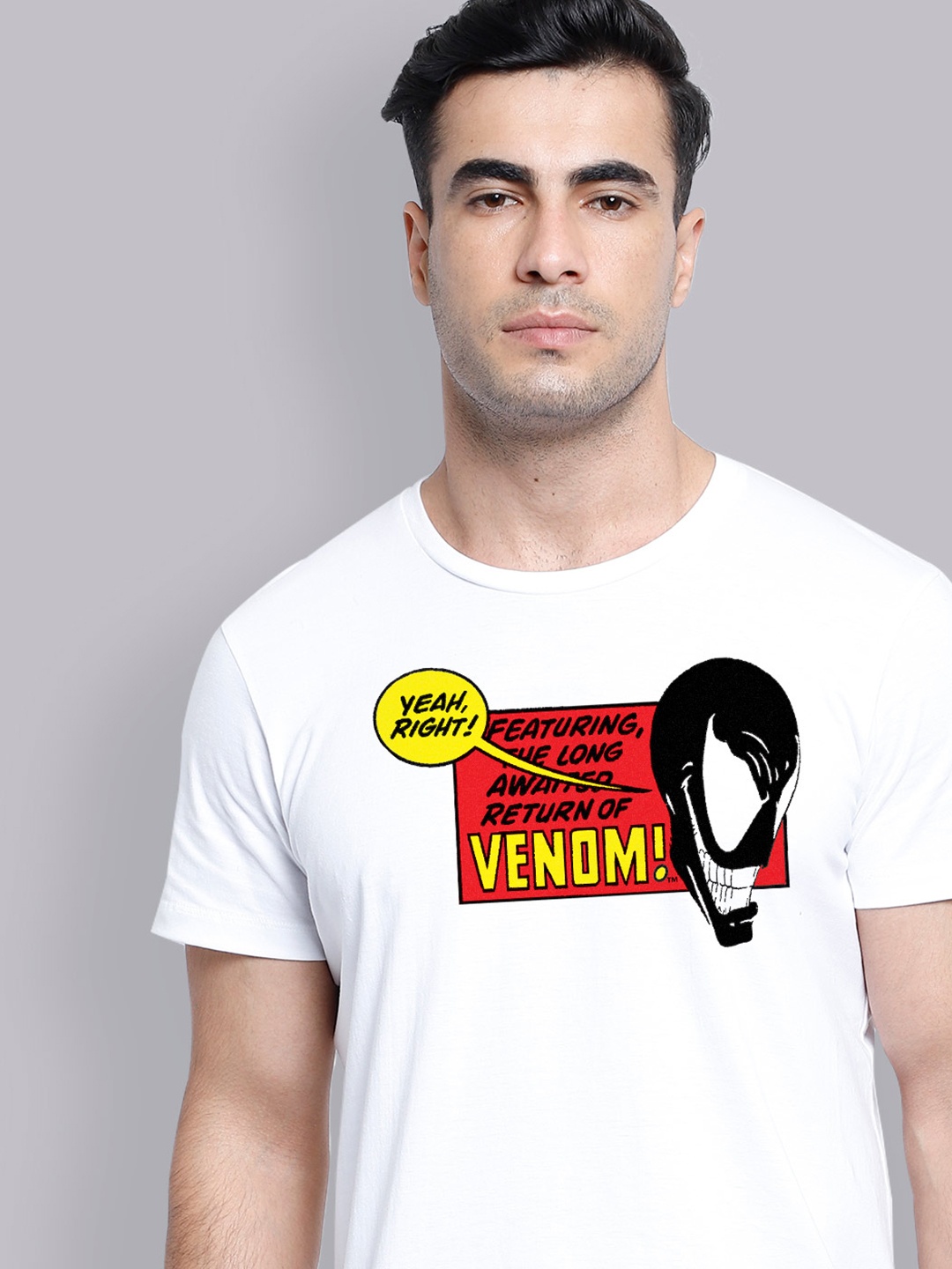 

Free Authority Venom Men White Printed T-shirt