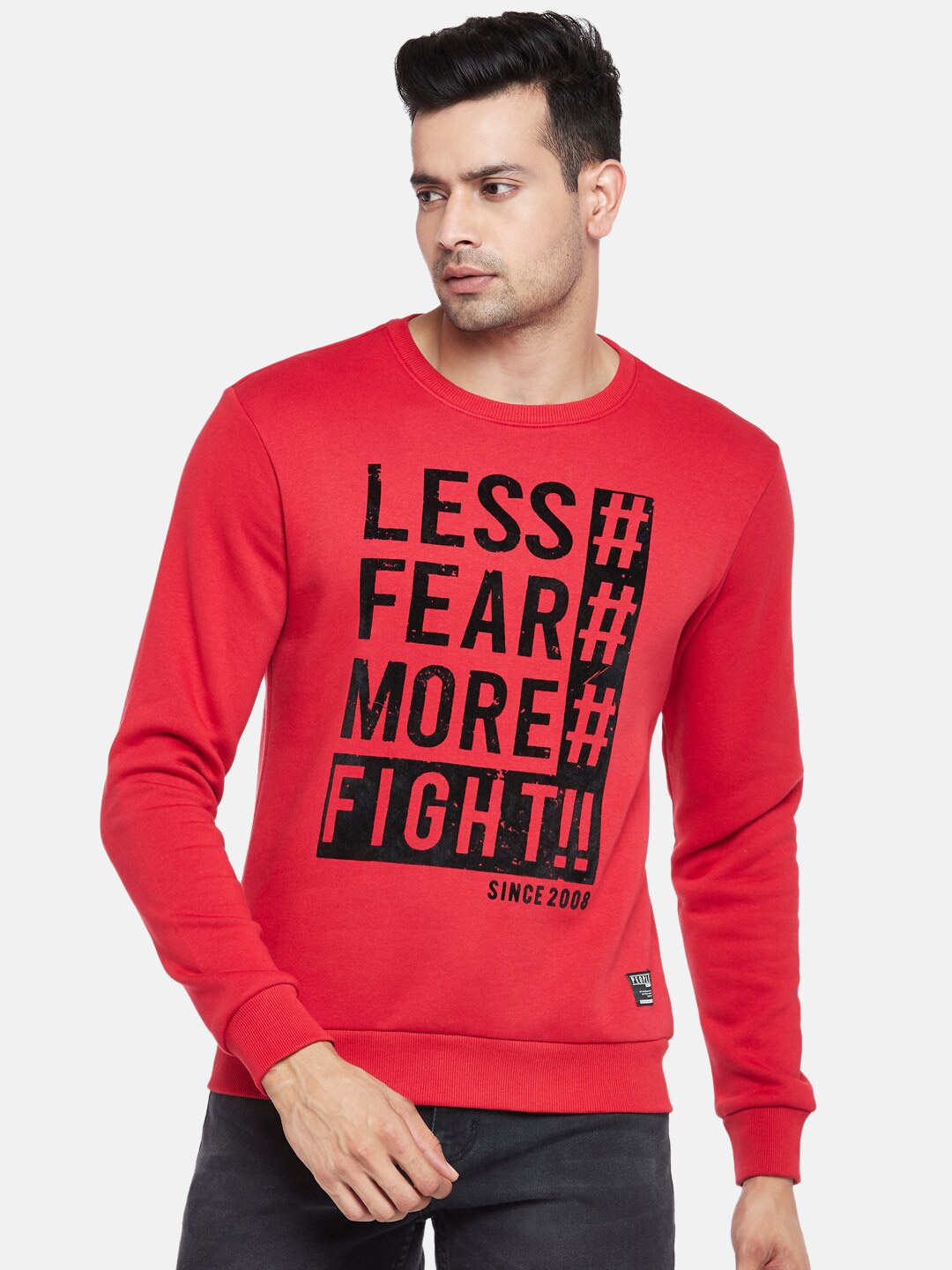 

People Men Red Printed Sweatshirt