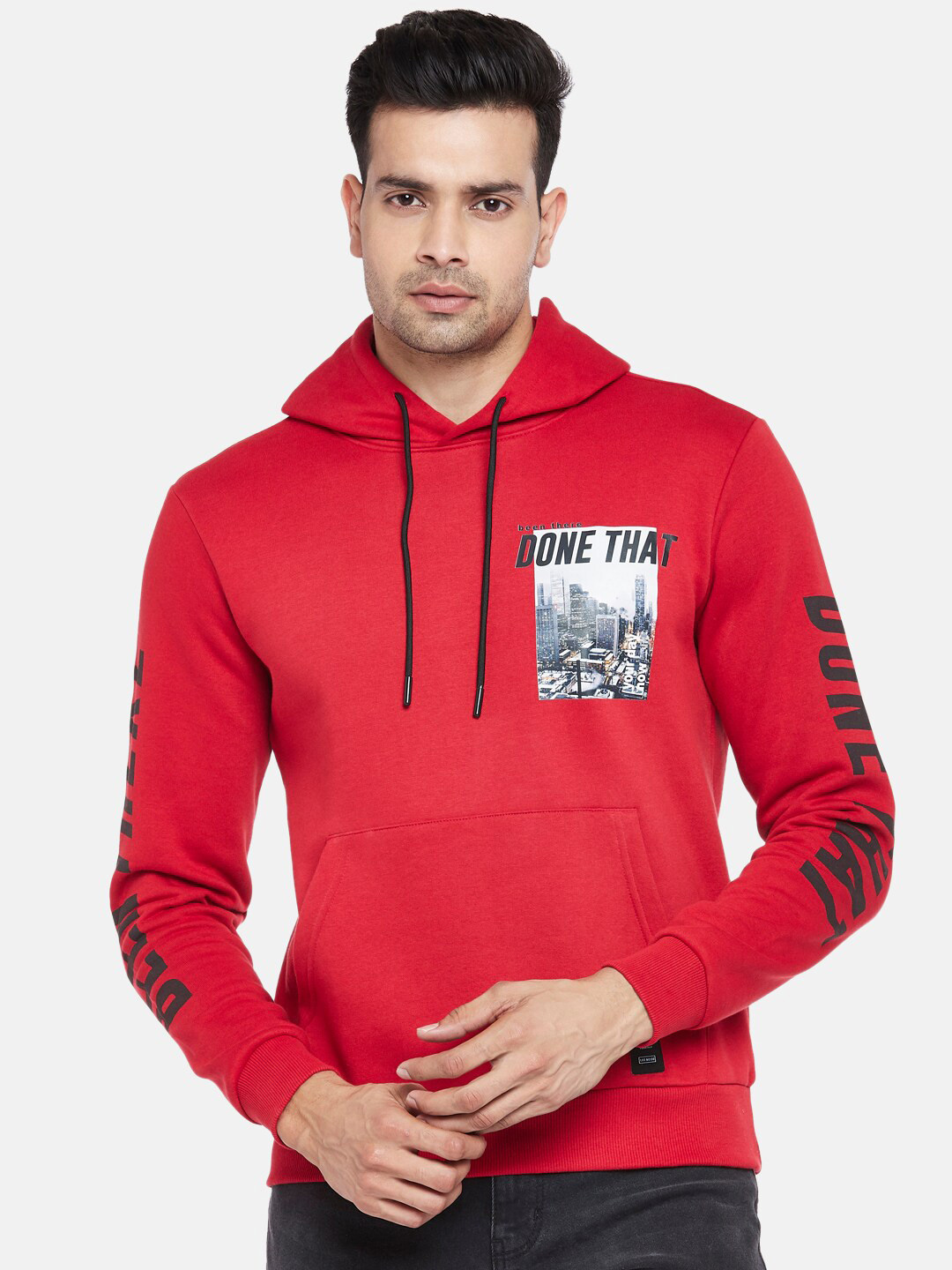 

People Men Red Printed Sweatshirt