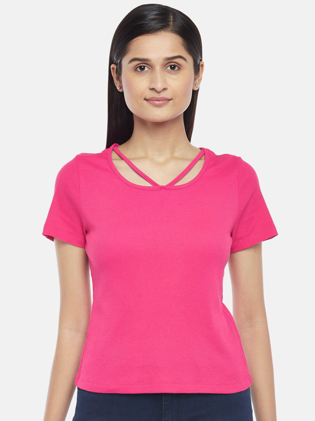 

People Women Fuchsia Regular Top
