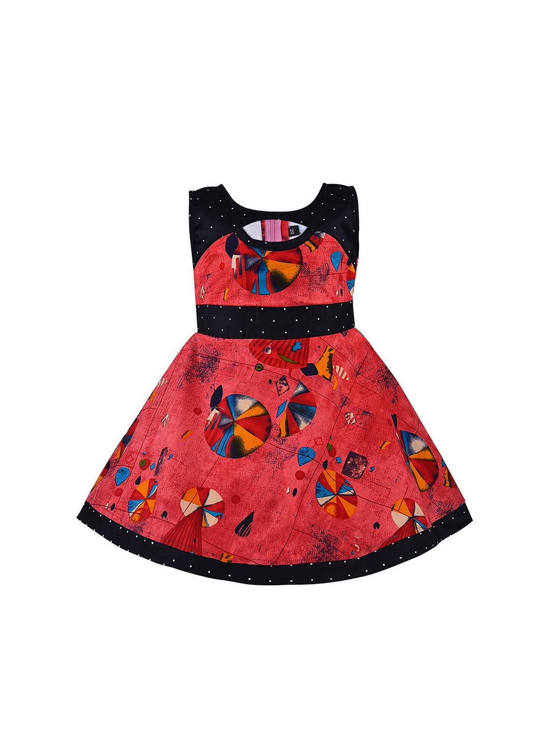 

Wish Karo Girls Pink Abstract Print Dress