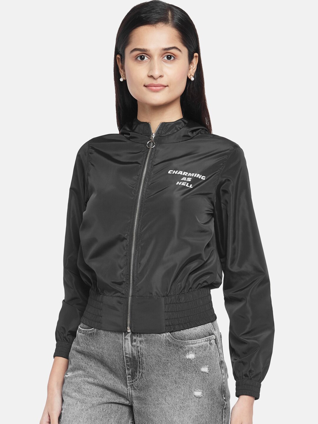 

People Women Black Crop Tailored Jacket