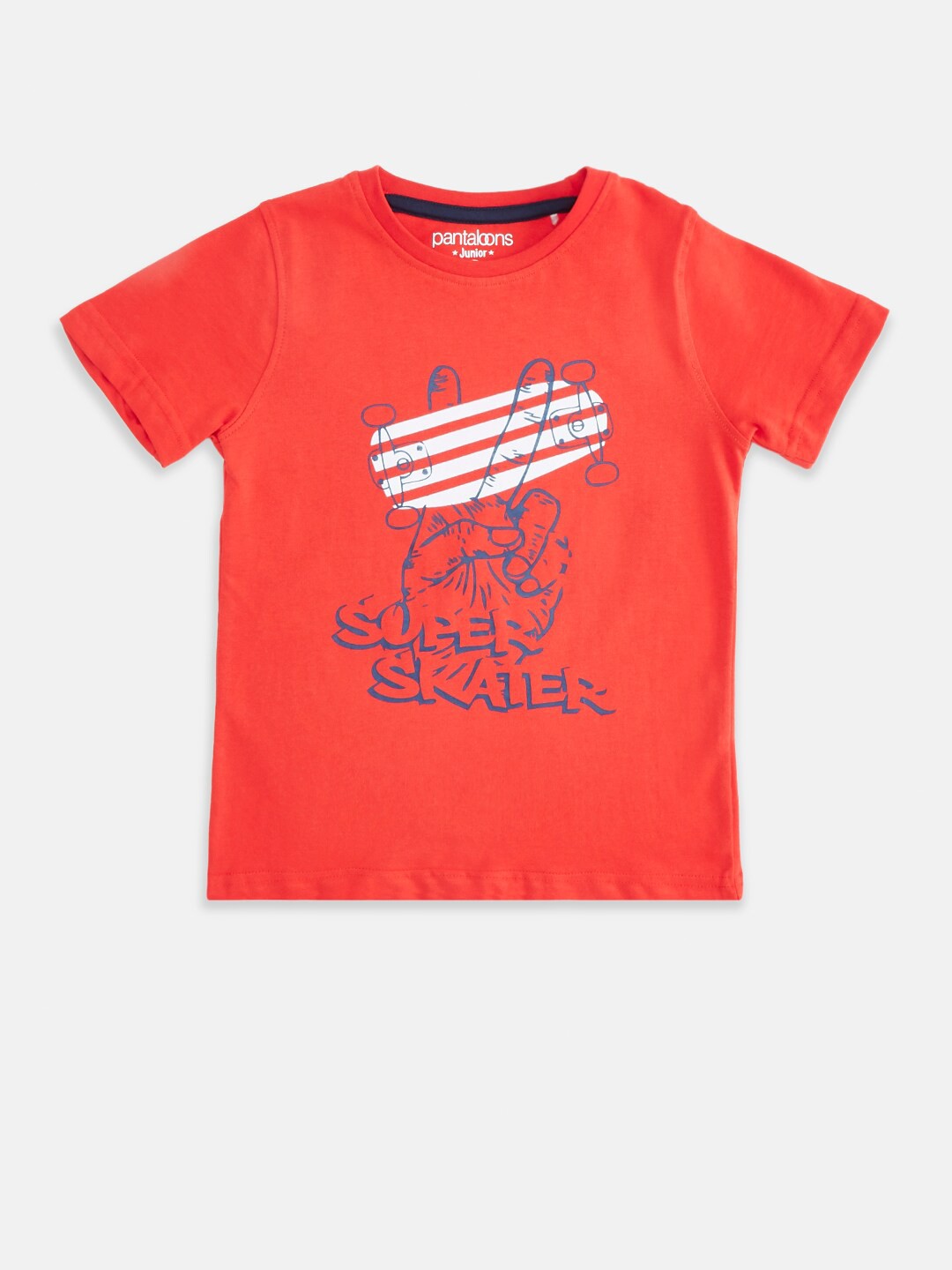 

Pantaloons Junior Boys Red Printed T-shirt