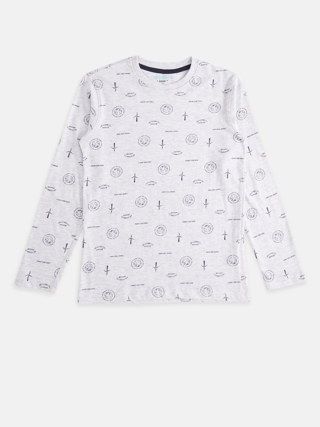 

Pantaloons Junior Boys Grey Melange Printed T-shirt