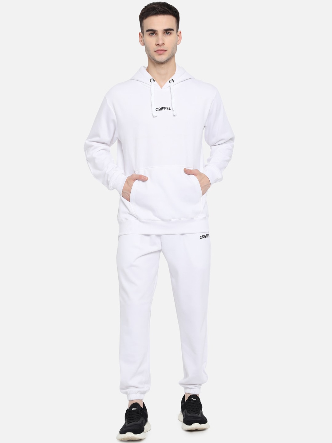 

GRIFFEL Men White Solid Cotton Tracksuit