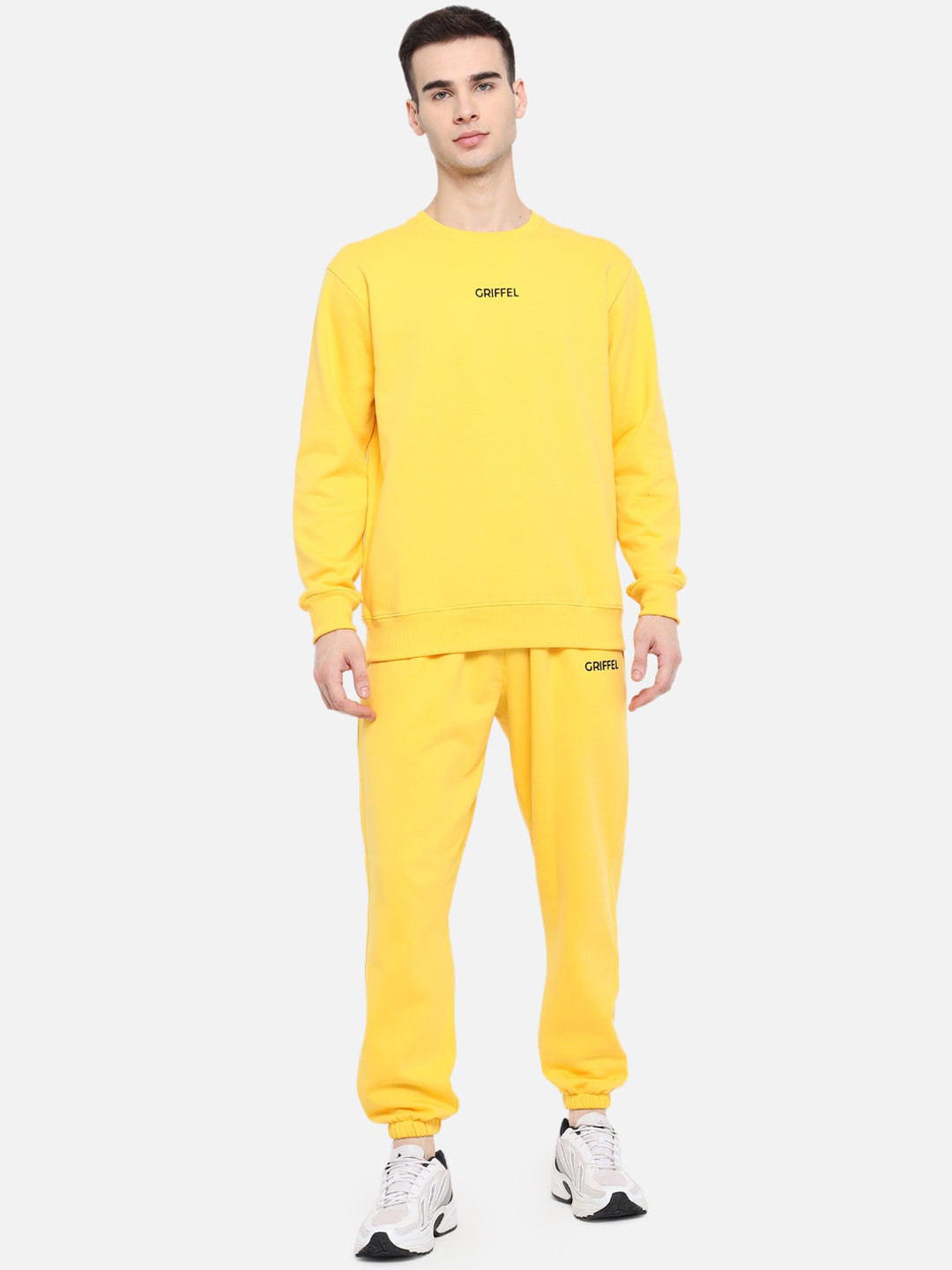 

GRIFFEL Men Yellow Solid Tracksuit