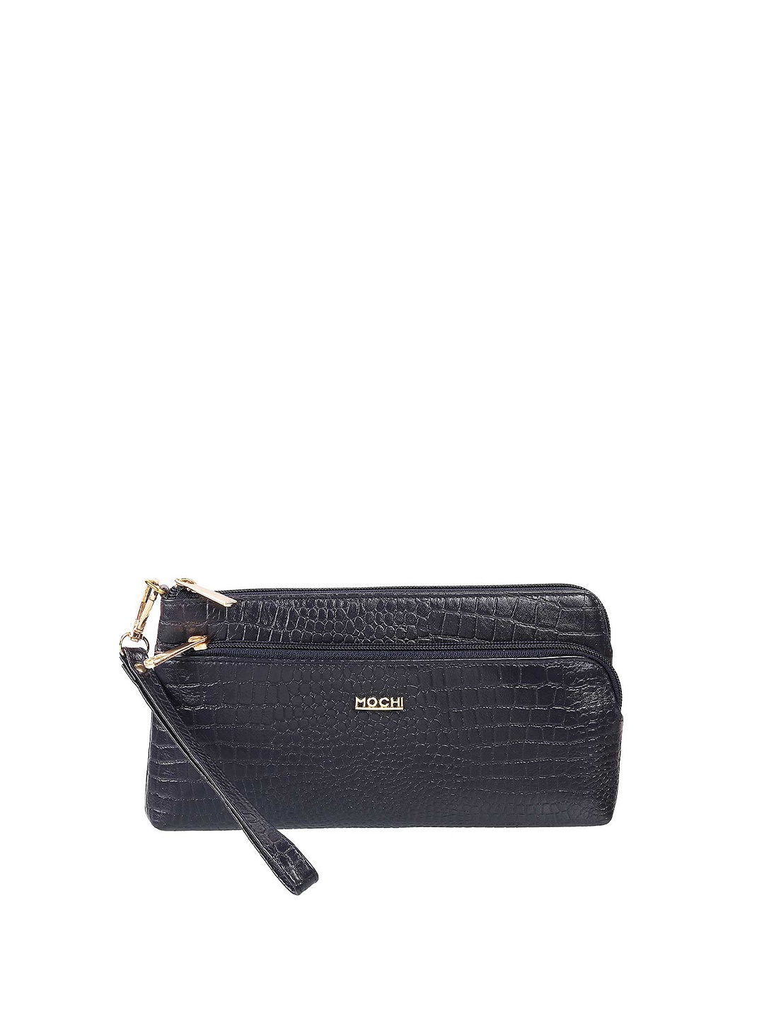 

Mochi Women Navy Blue Textured Purse Clutch