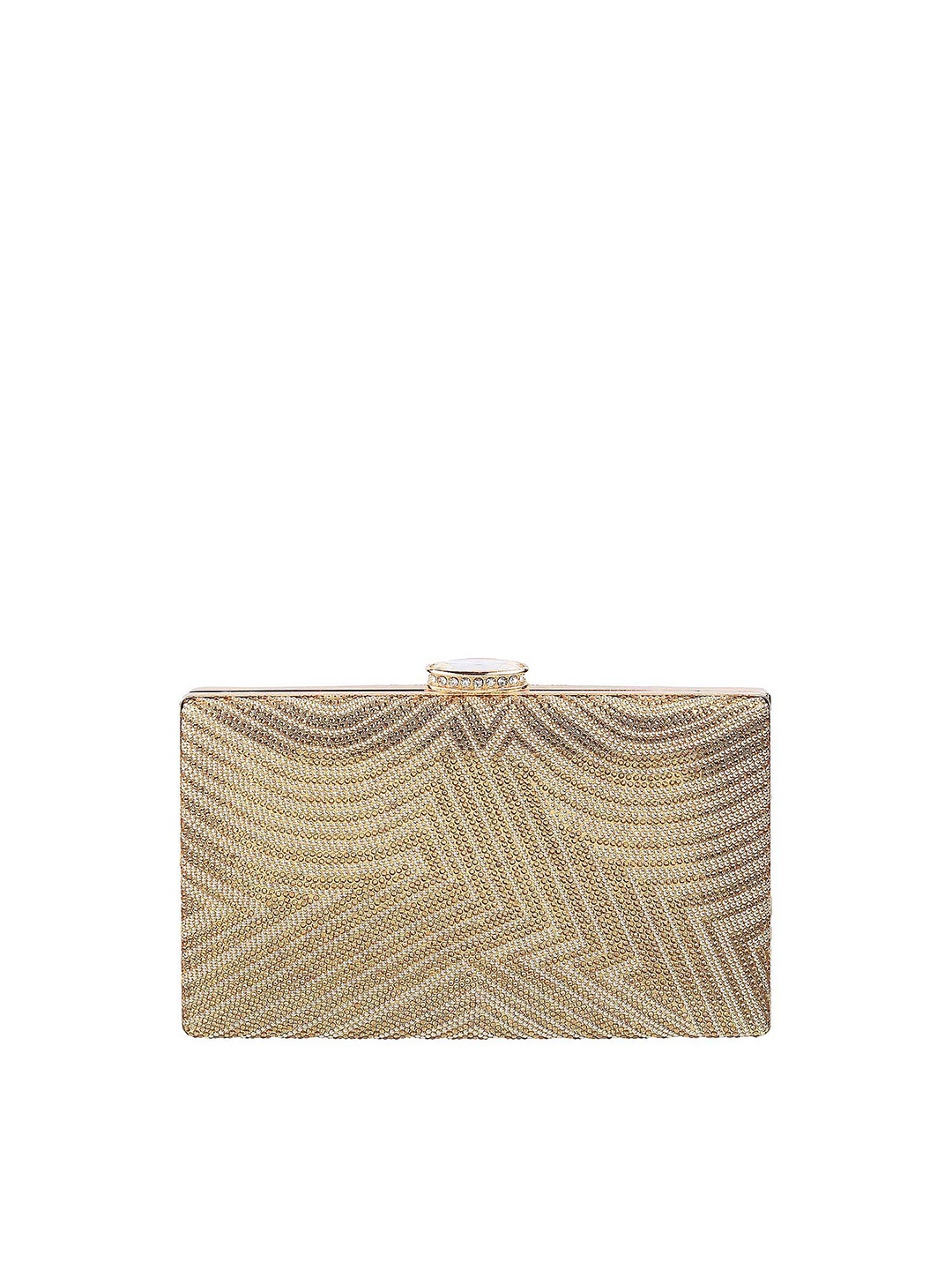 

Mochi Women Gold-Toned Embellished Box Clutch