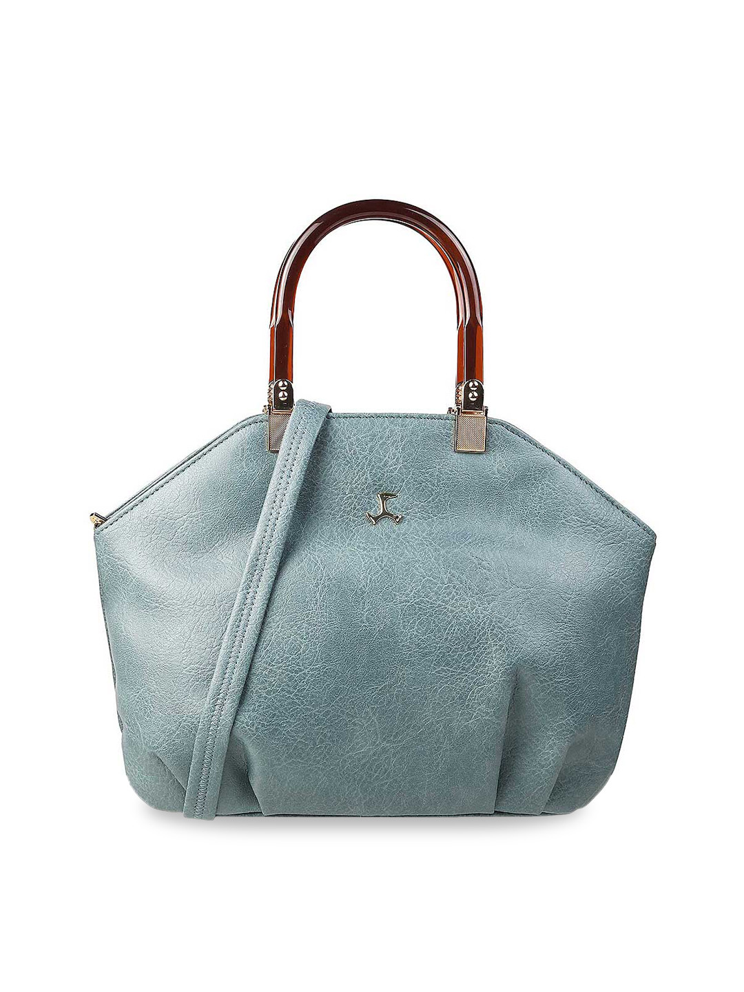 

Mochi Blue Textured PU Oversized Shopper Handheld Bag