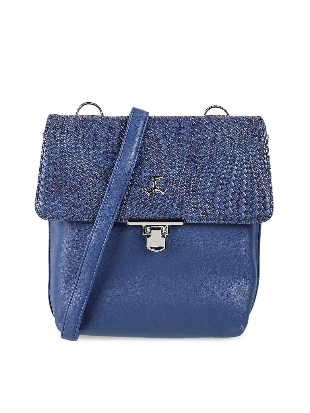 

Mochi Blue PU Structured Shoulder Bag With Detachable Sling Strap