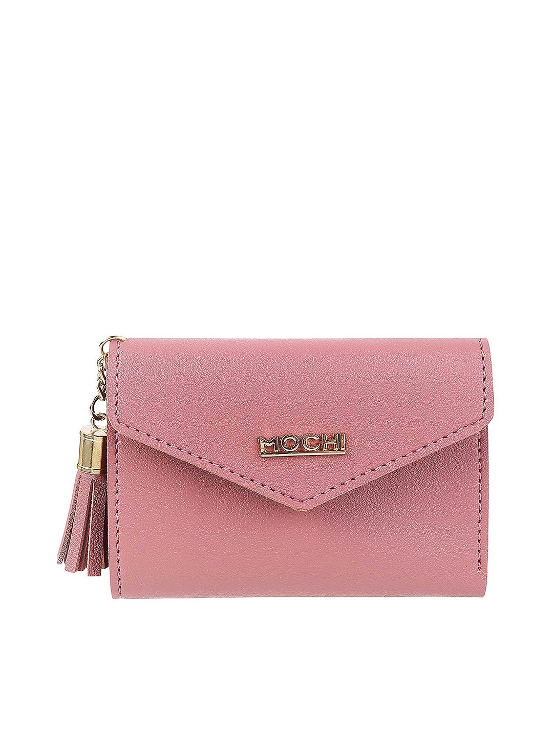 

Mochi Pink Solid Foldover Clutch